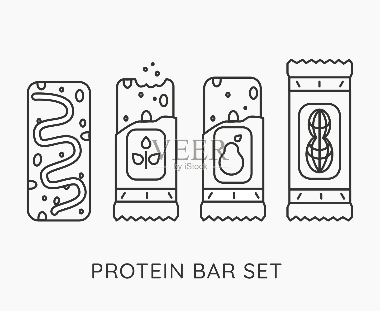 能量零食，运动麦片图标。插画图片素材