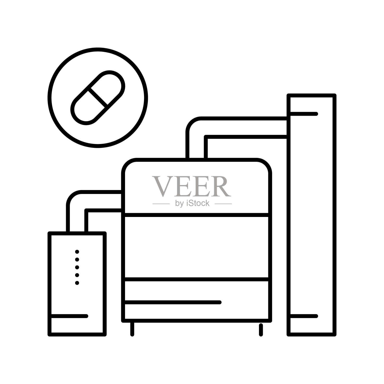 医药制造流水线图标矢量插图插画图片素材