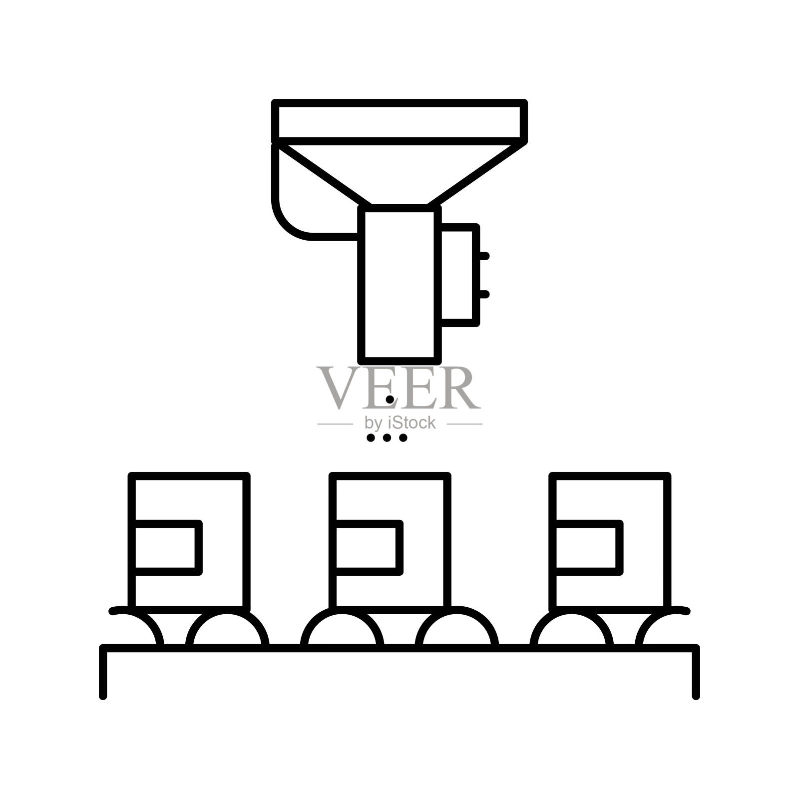 分拣药丸设备线图标矢量插图插画图片素材