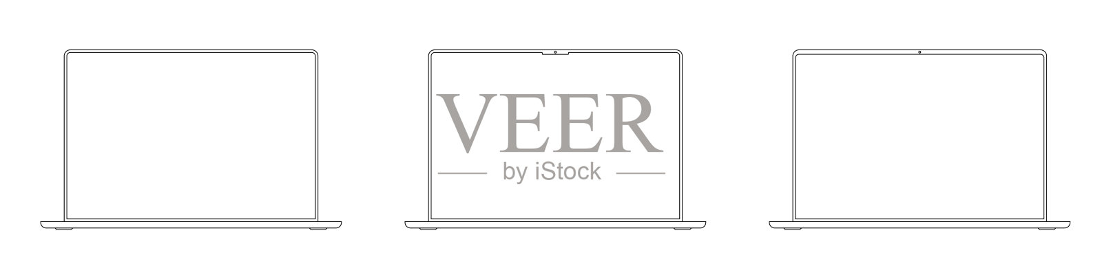 现实的笔记本电脑。笔记本电脑模型。矢量插图。设计元素图片