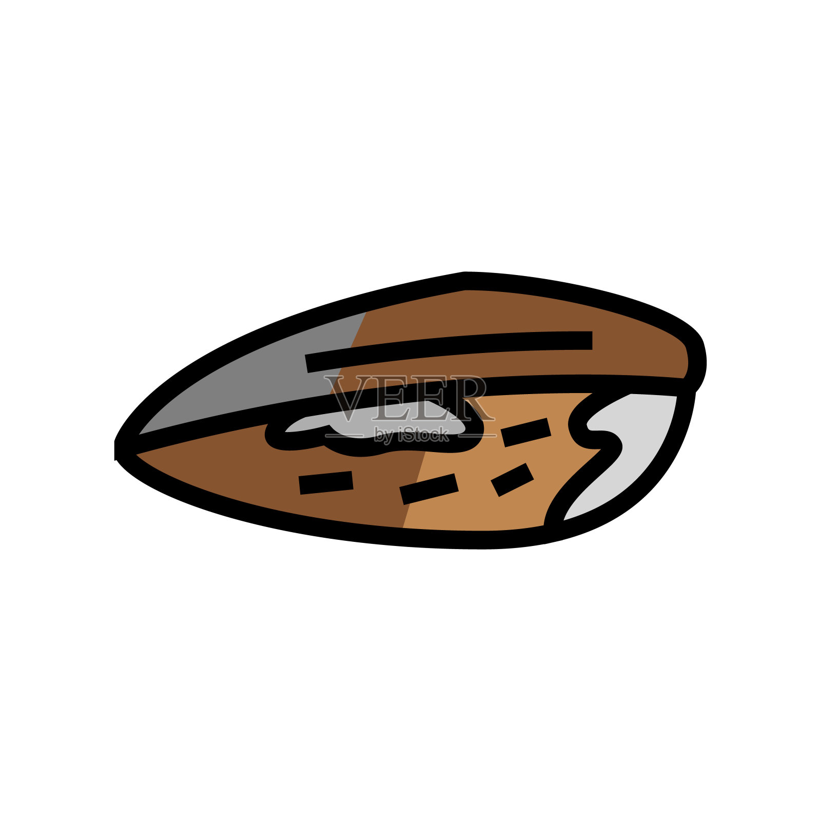 蚌壳关闭颜色图标矢量插图插画图片素材