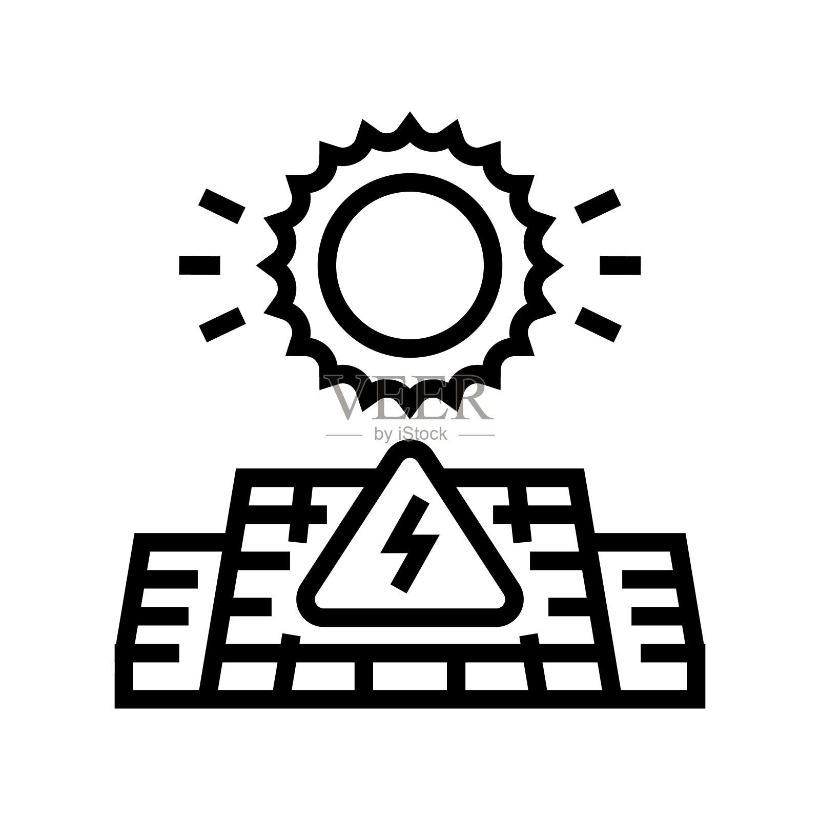 太阳能线图标矢量插图插画图片素材