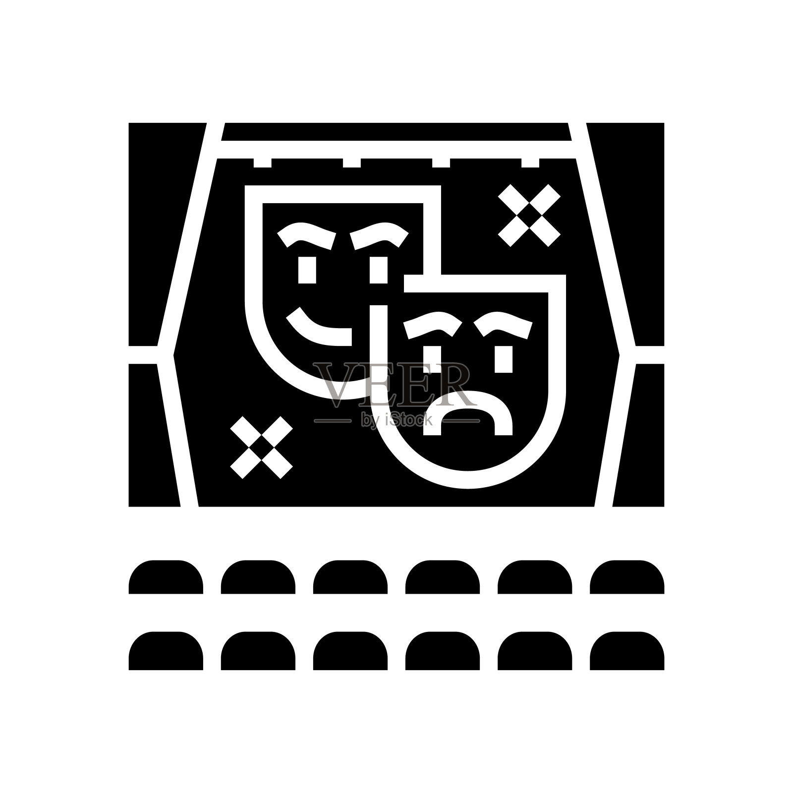 奇观在游乐园字形图标矢量插图插画图片素材