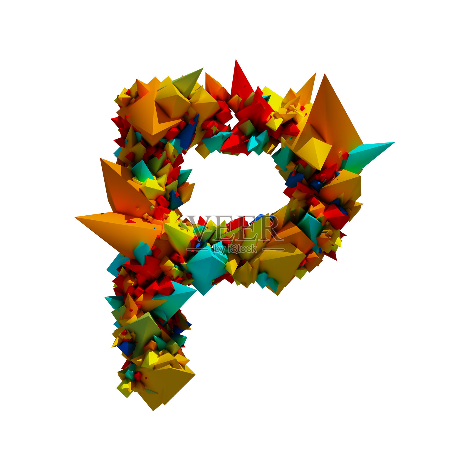 彩色爆炸字母字母在白色的背景。3 d演示。照片摄影图片