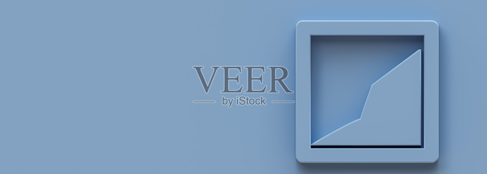 方块图，方块图粉彩蓝色背景，3D插图。照片摄影图片