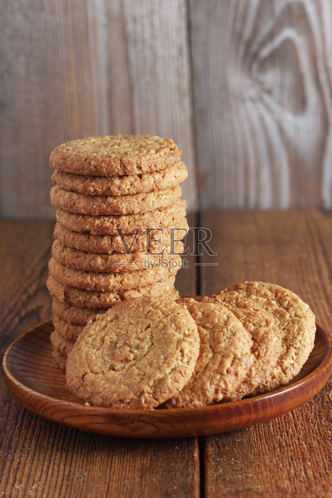 一堆燕麦饼干照片摄影图片