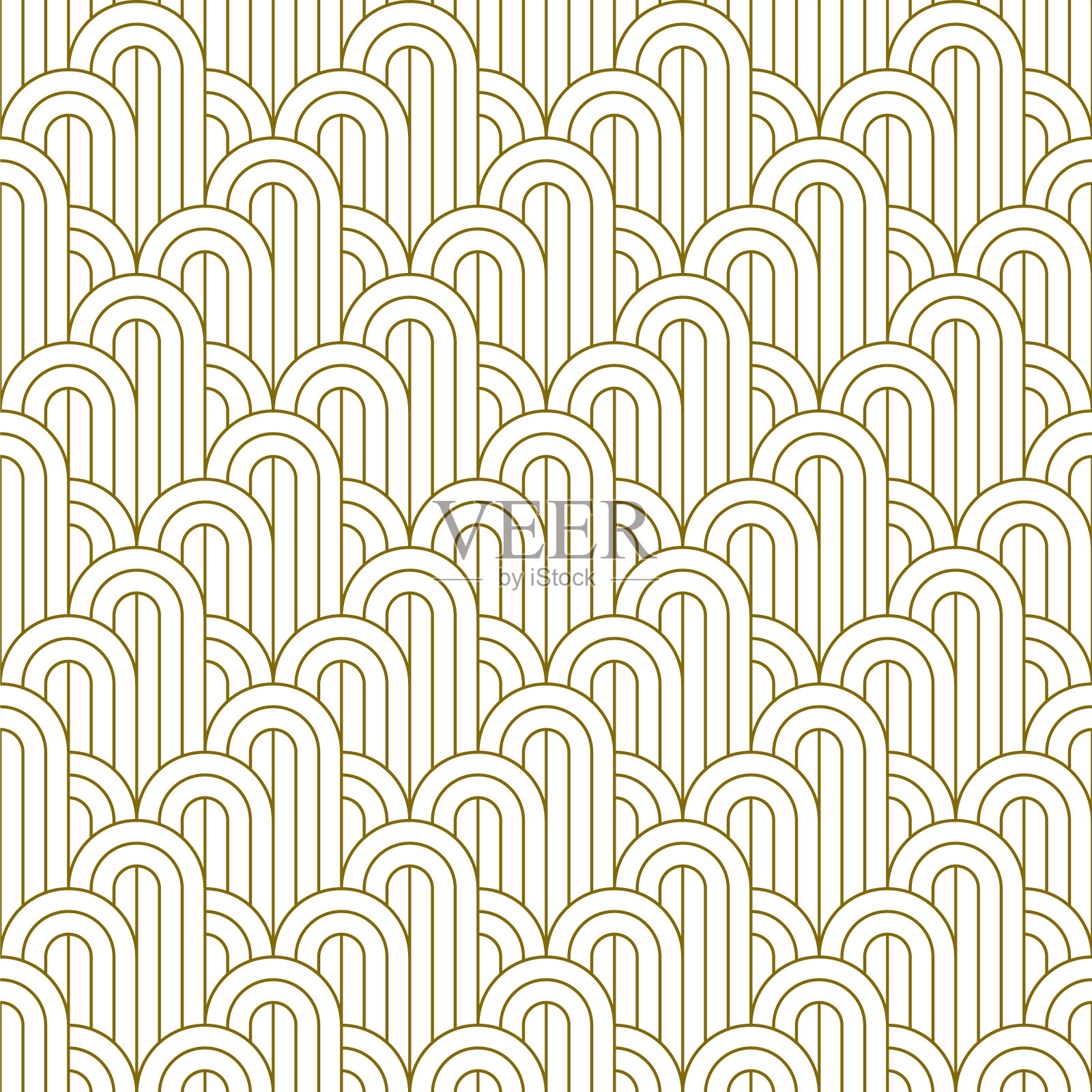 无缝几何装饰。棕色细线。插画图片素材