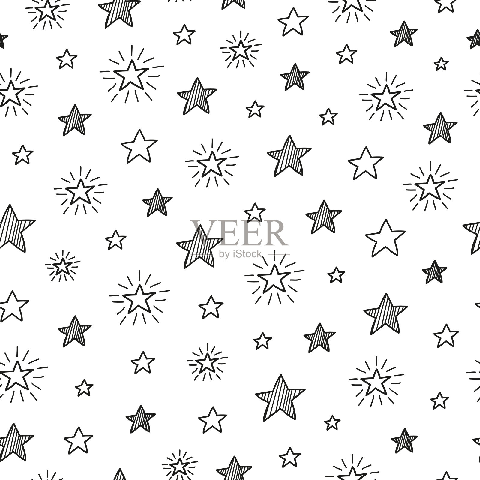 无缝的星形图案。插画图片素材