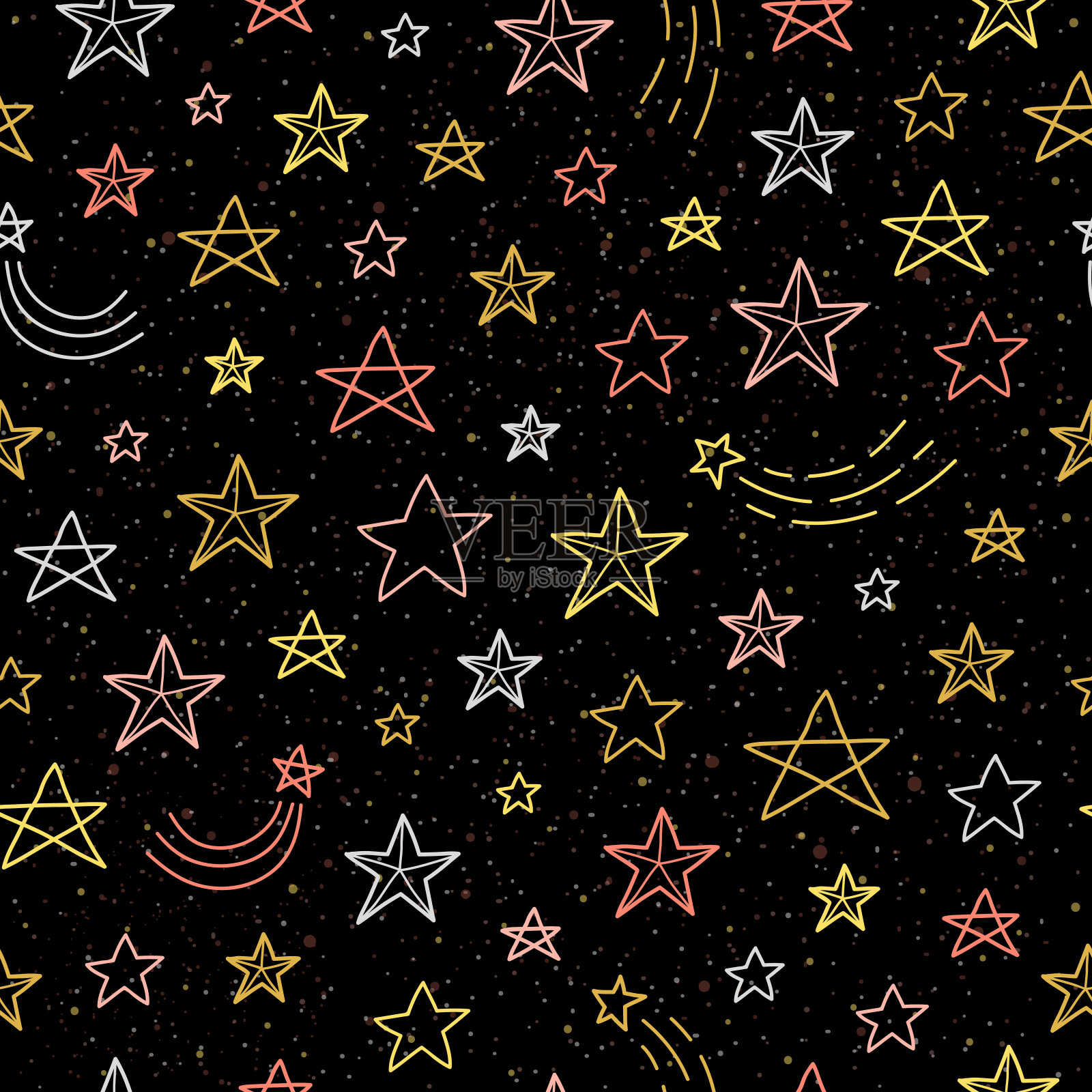 无缝的星形图案。插画图片素材