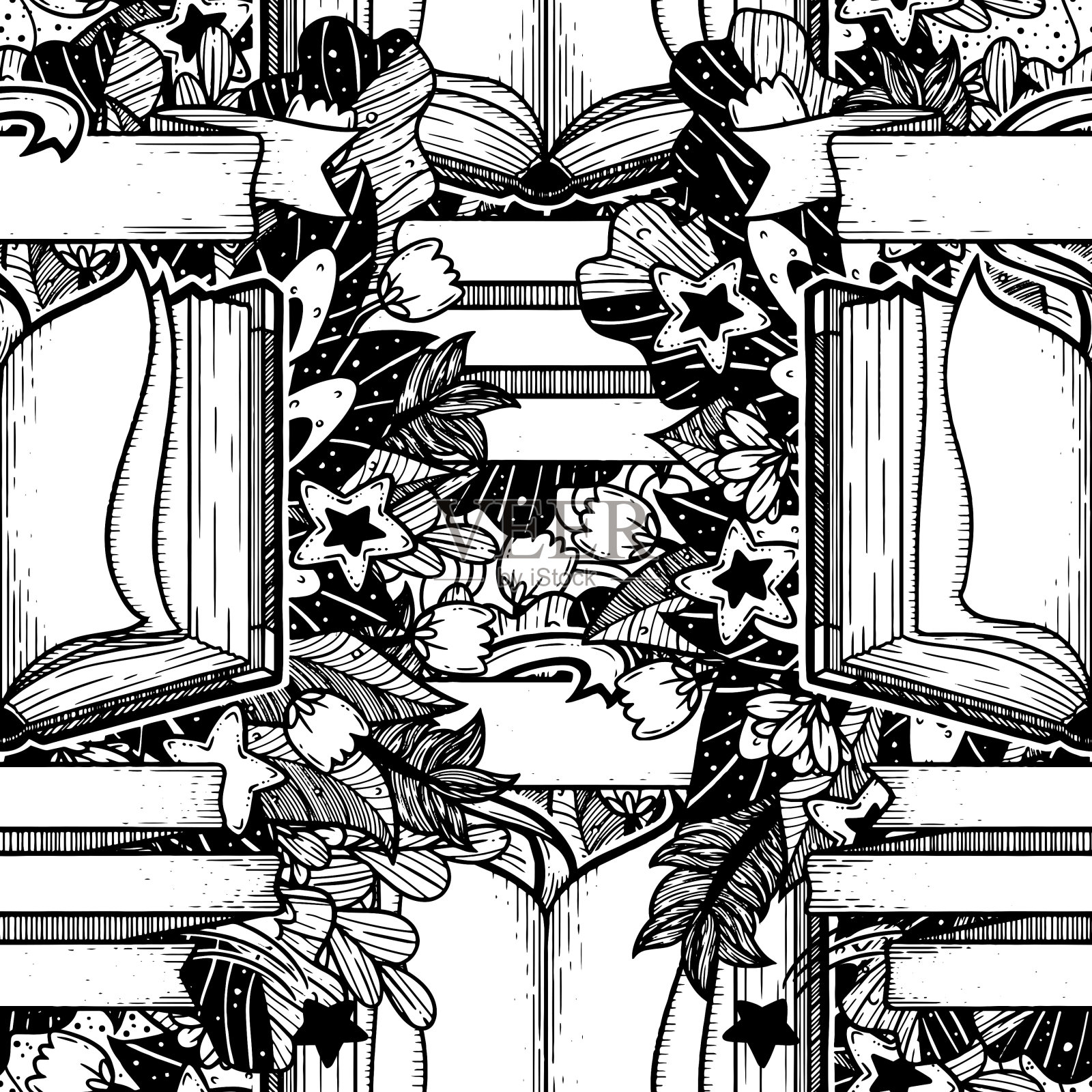 简约书籍无缝表面图案设计插画图片素材