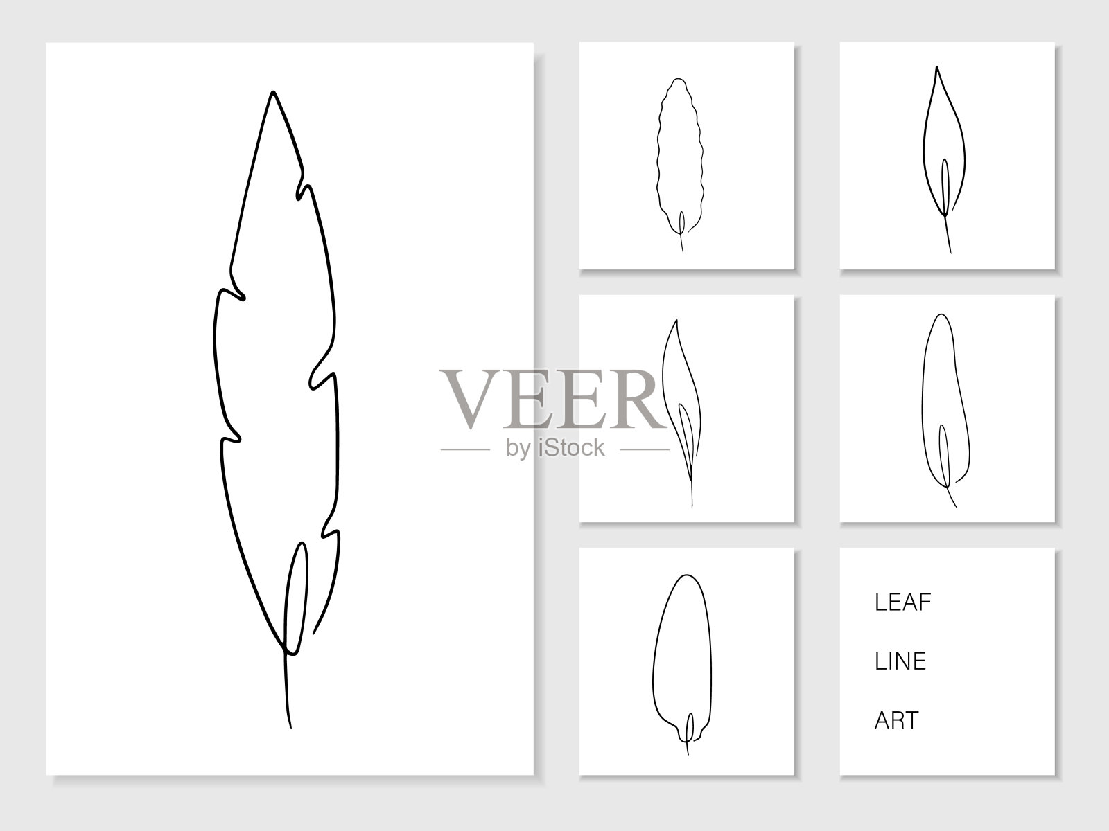 叶线艺术手绘。插画图片素材