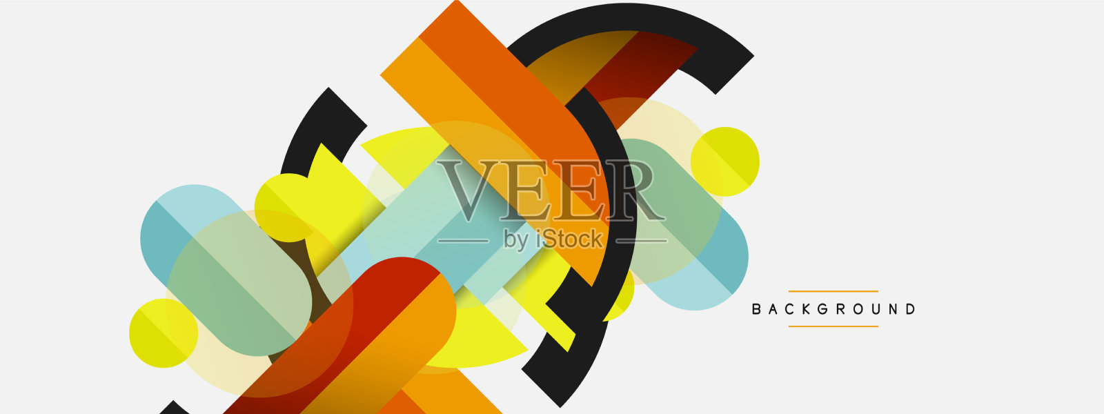 圆的几何形状，线和圆插画图片素材