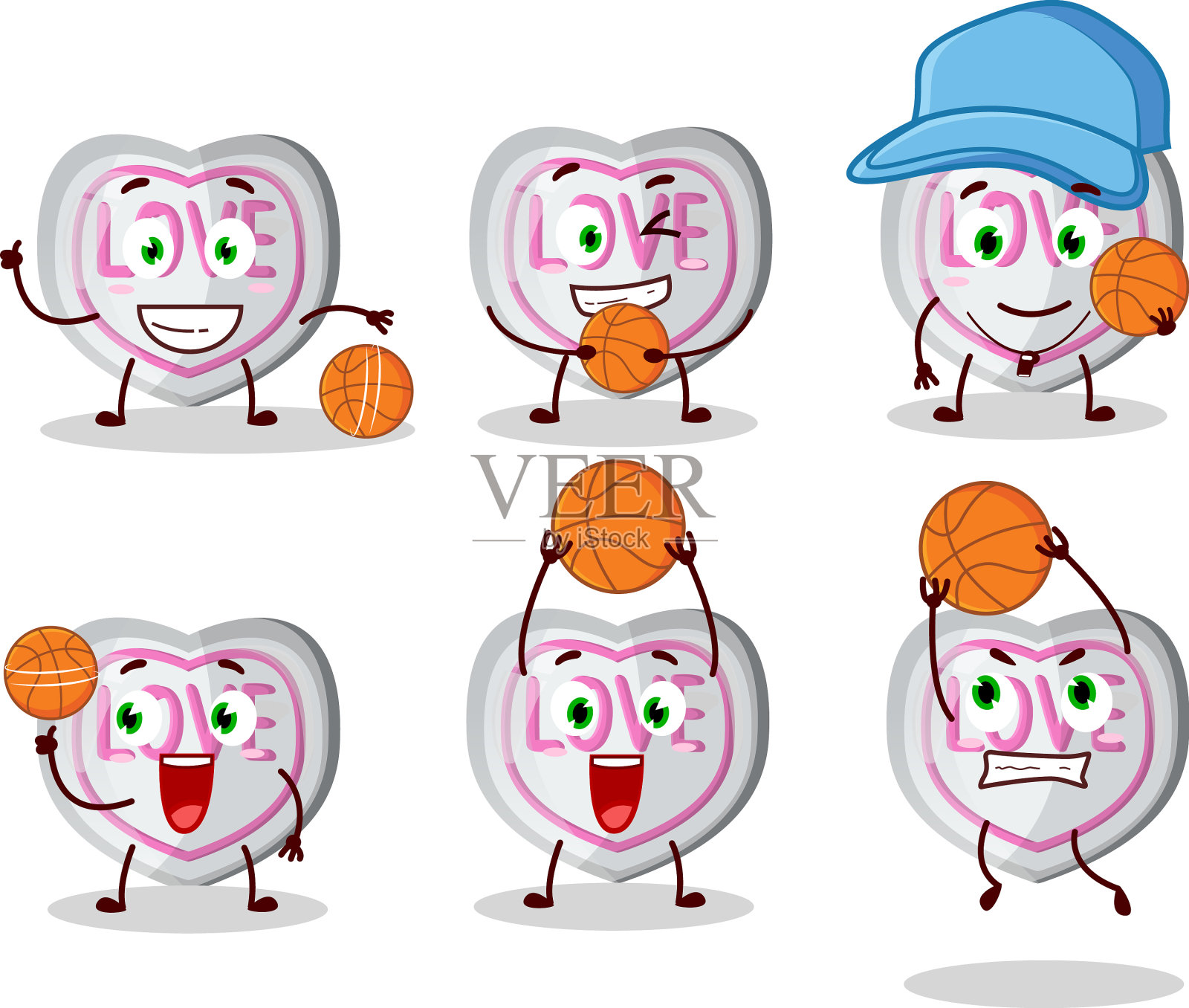 才华横溢的白色爱情糖果卡通人物插画图片素材