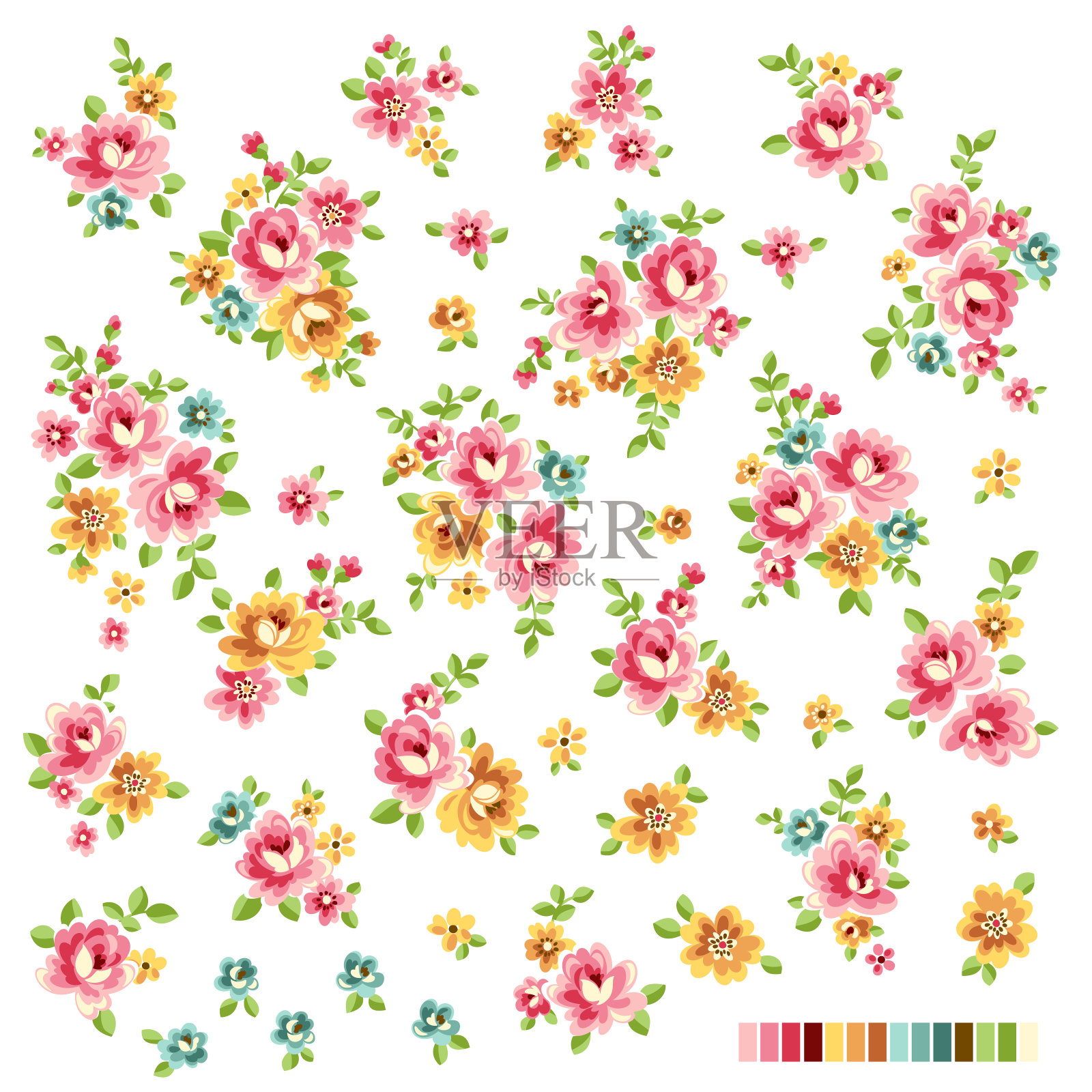 美丽的花卉插画素材收藏，插画图片素材