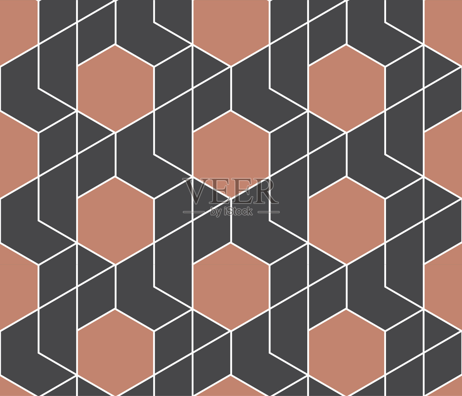 现代六角无缝图案插画图片素材