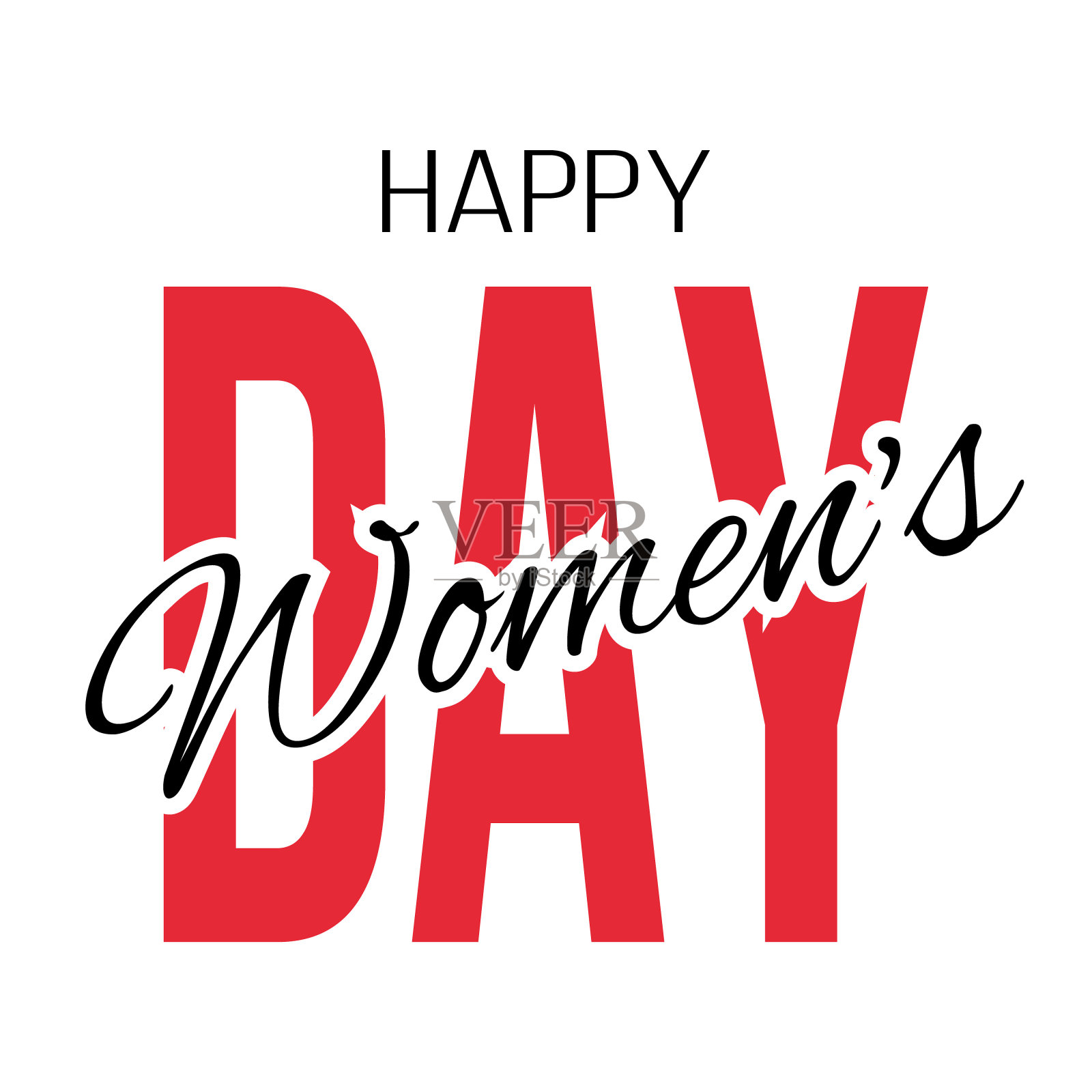 妇女节快乐矢量贺卡或社交媒体帖子模板插画图片素材