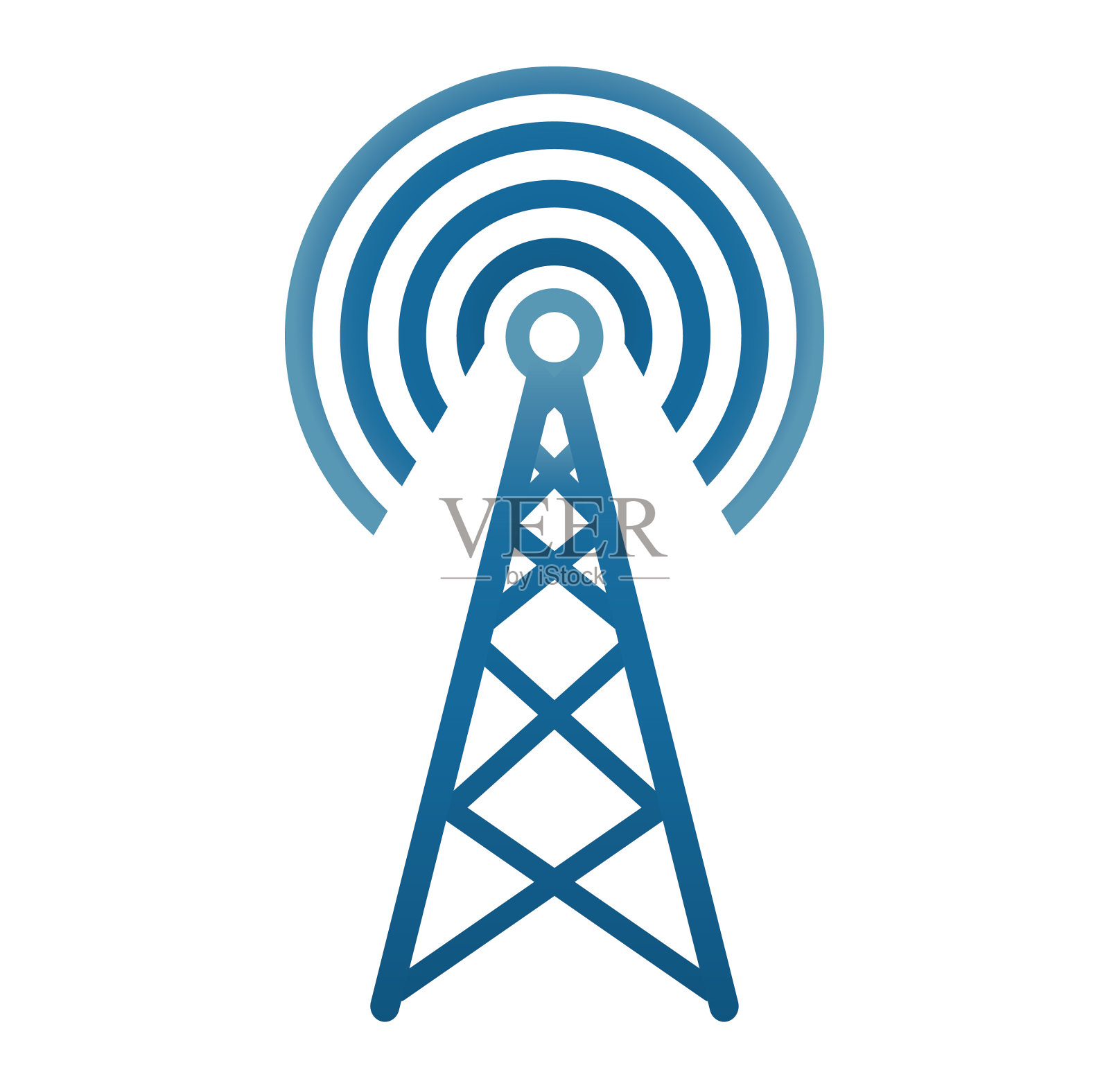 发射机天线的象征。信号塔图标。通信天线的简单图标素材