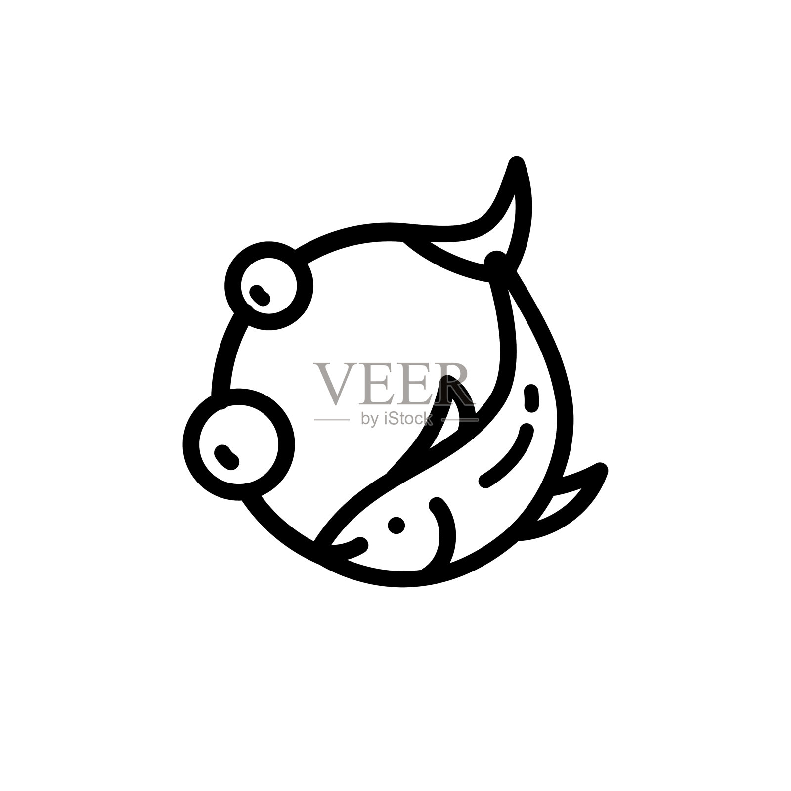 鱼油图标孤立在白色背景上。维生素- 3模板。水滴和鱼的剪影。插画图片素材