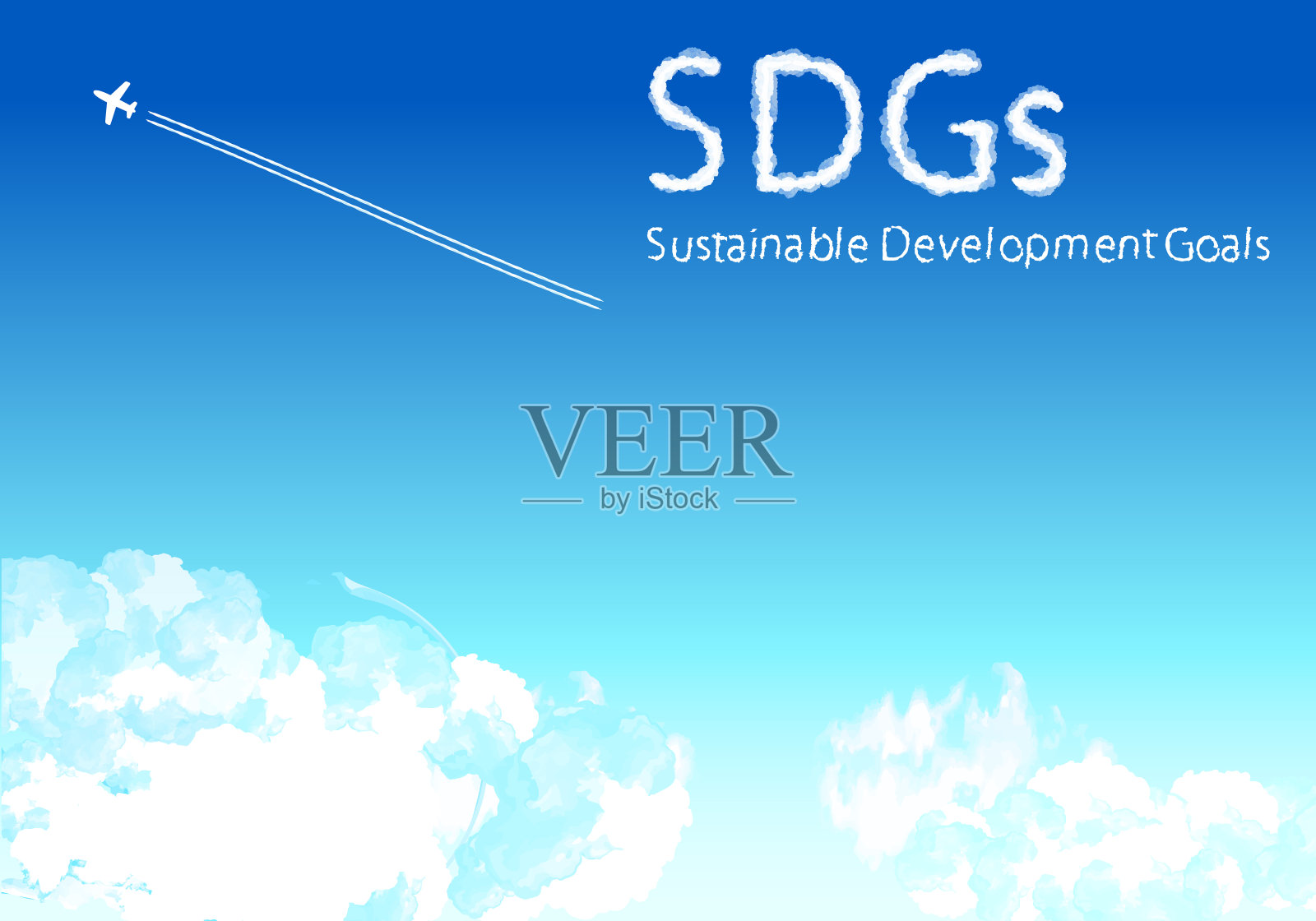 可持续发展目标图像轨迹字母和飞机插画图片素材