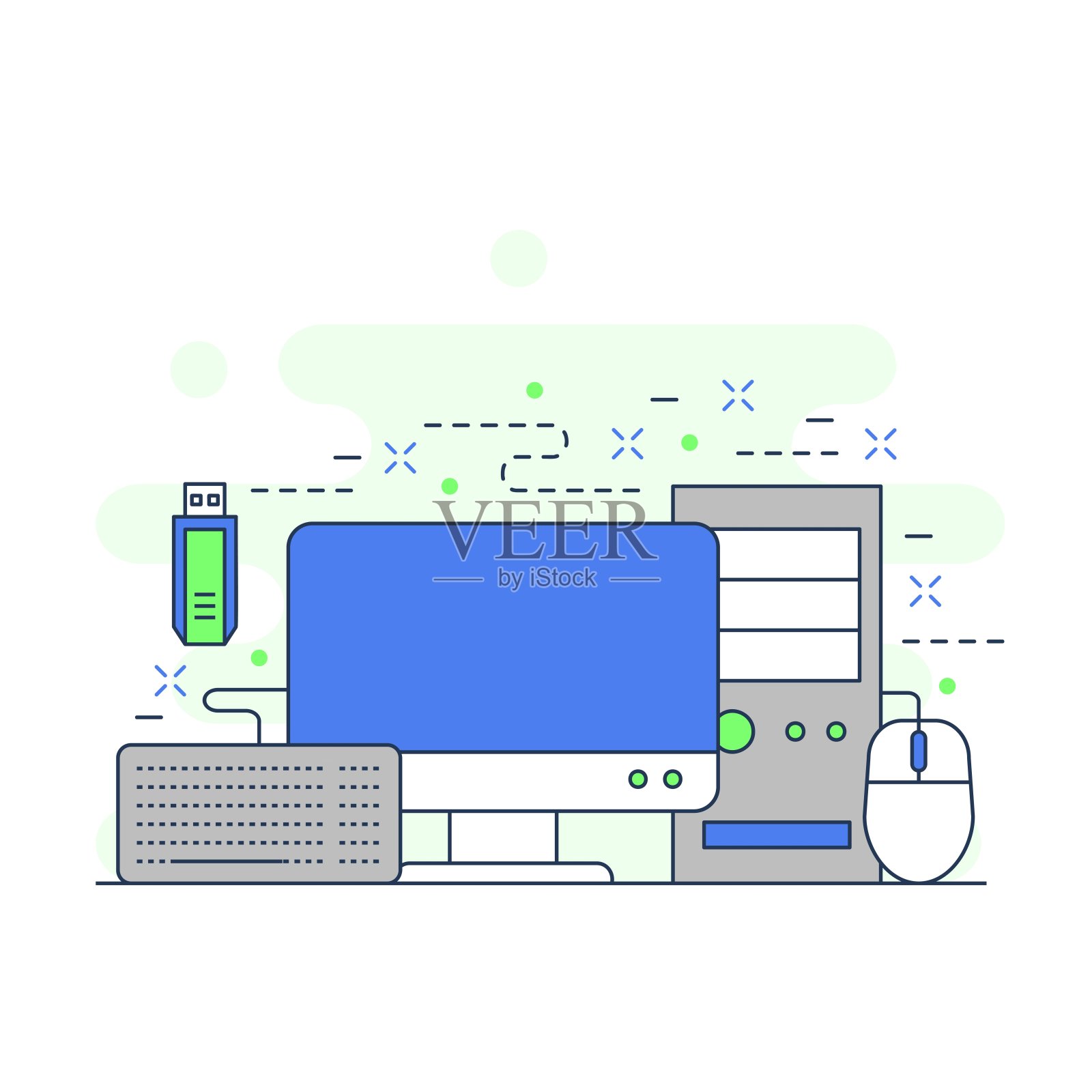 PC组件硬件概念网站插图设计设计元素图片