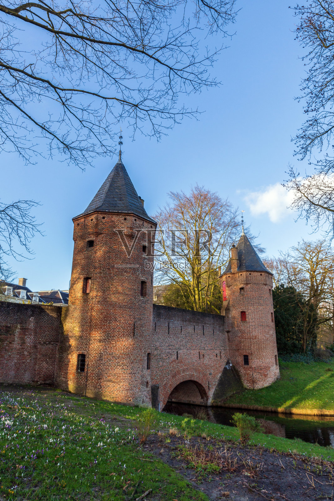 阿默斯福特的中世纪水门Monnikendam照片摄影图片