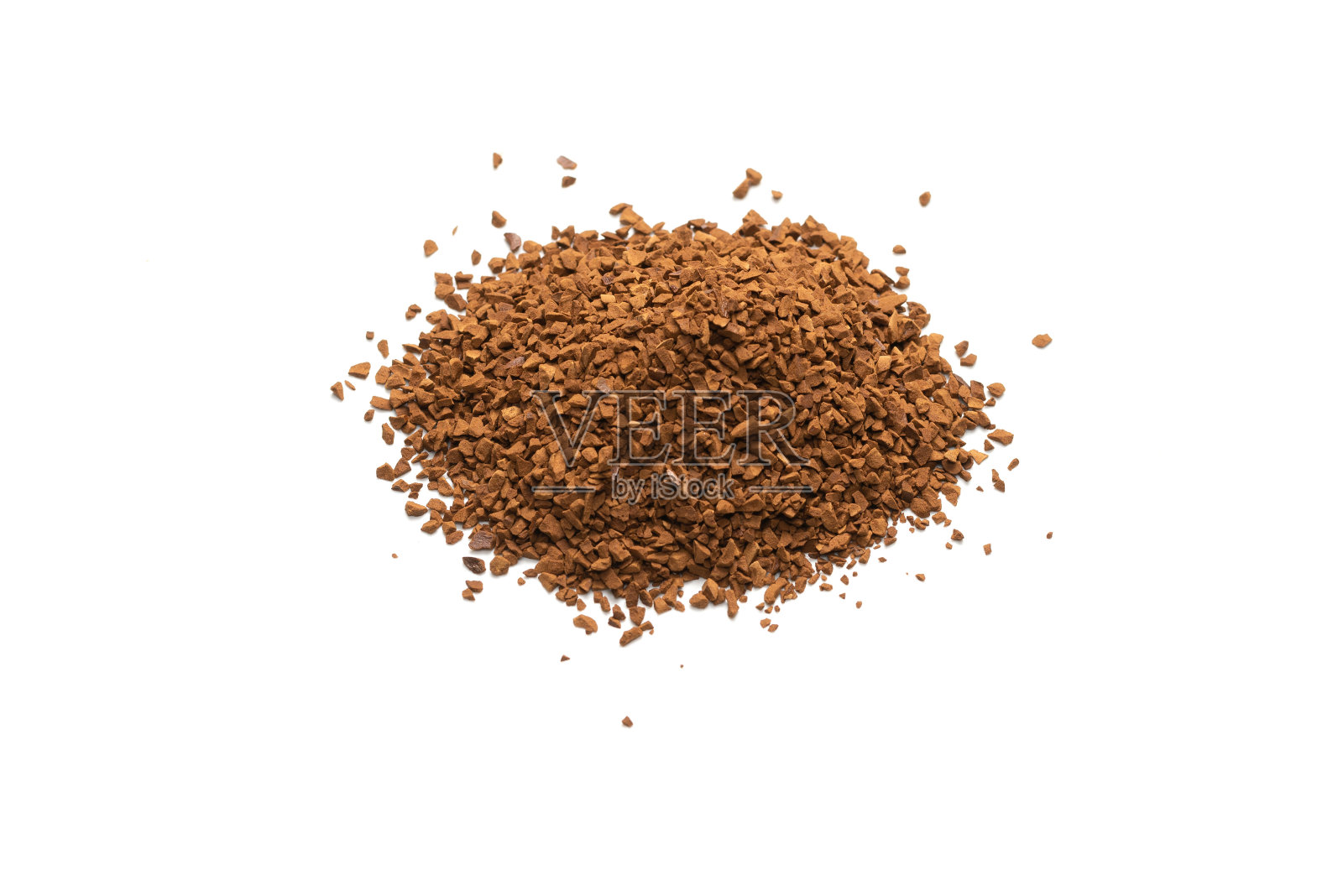 白色背景上的速溶咖啡。照片摄影图片