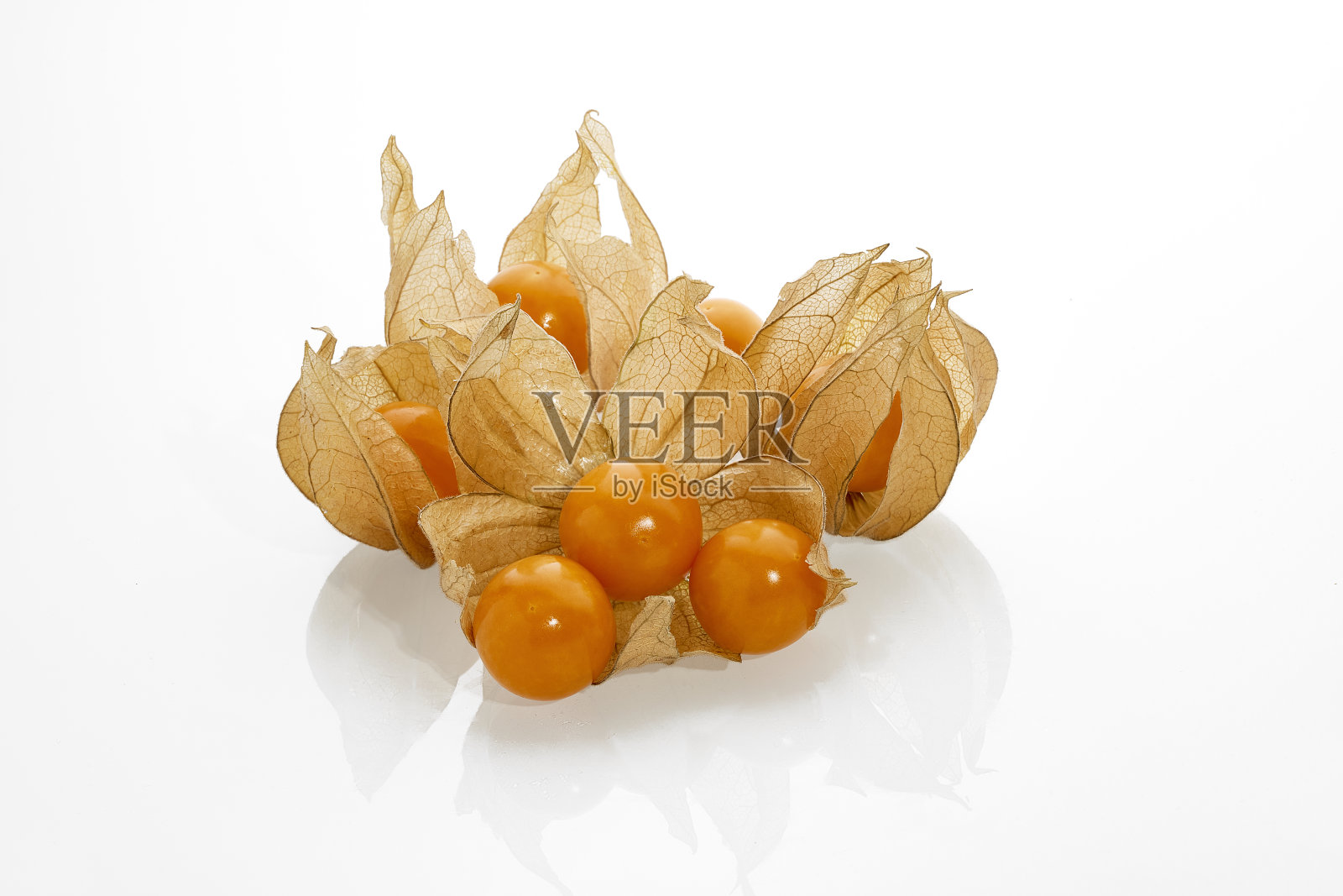 成熟的酸浆浆果孤立在白色背景上照片摄影图片