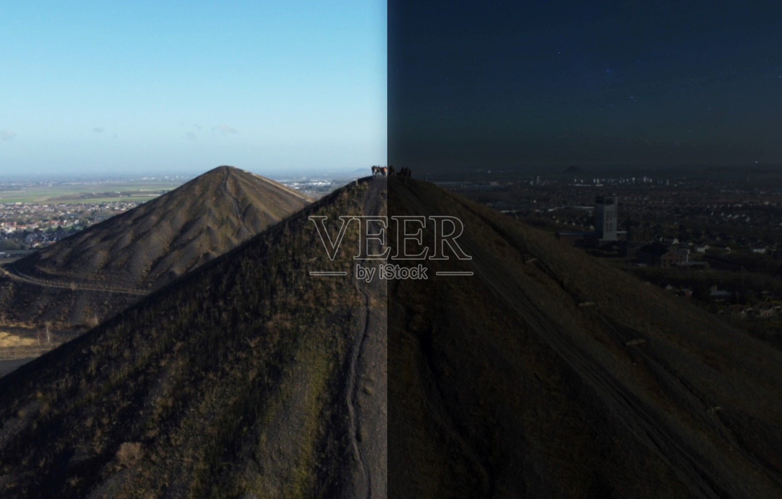 白天和黑夜相匹配照片摄影图片