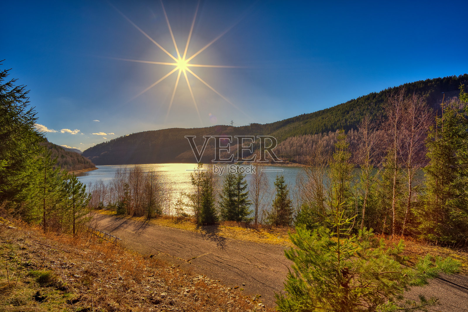 图林根州的莱比斯利希特大坝照片摄影图片