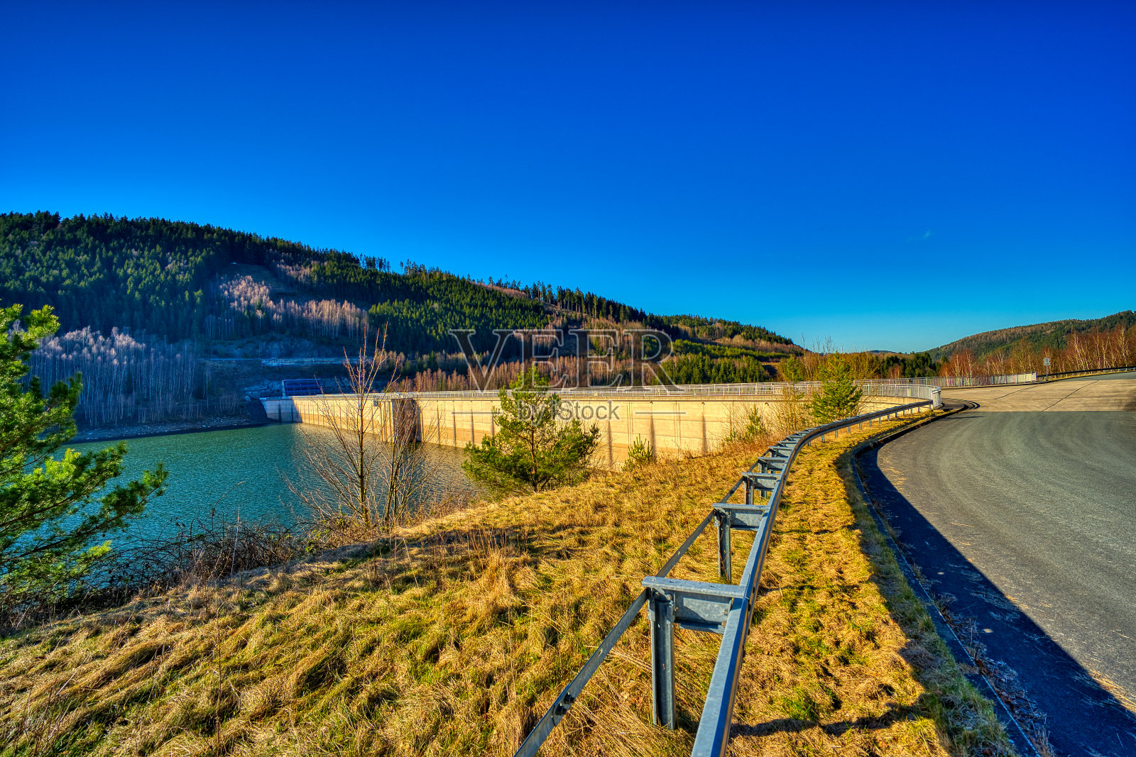 图林根州的莱比斯利希特大坝照片摄影图片