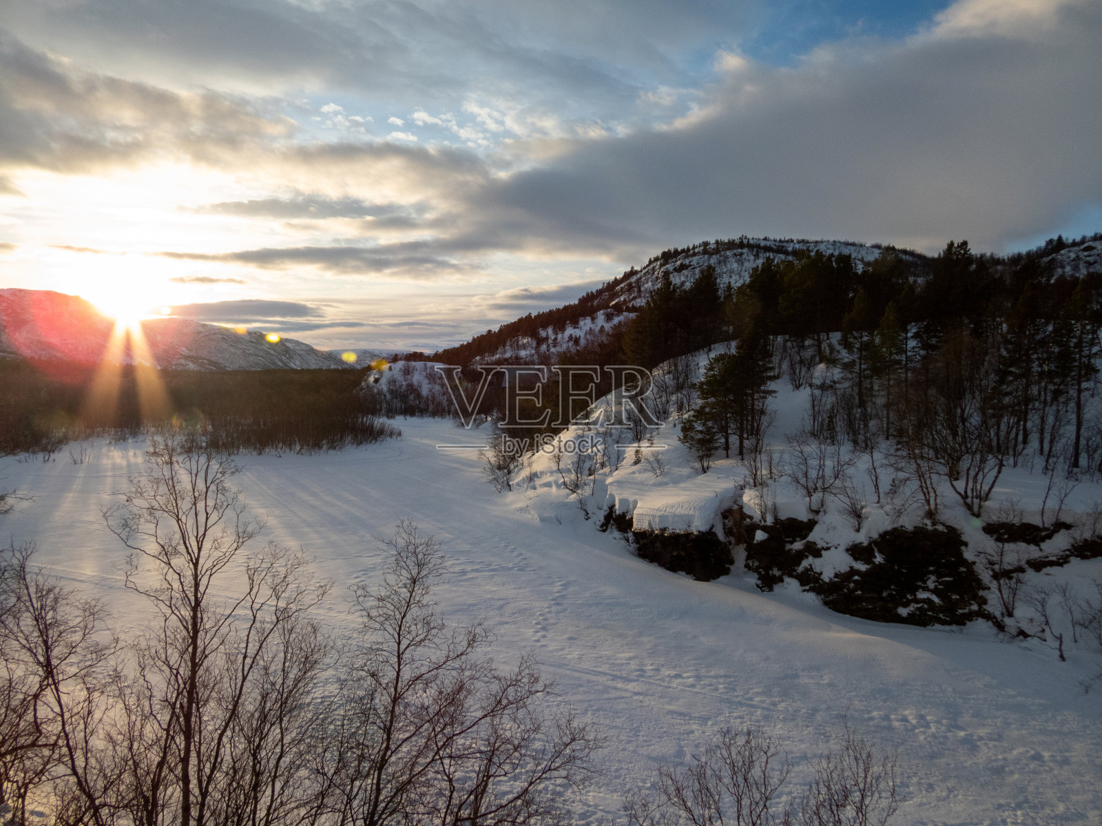 挪威特罗姆瑟，芬兰马克的风景照片摄影图片