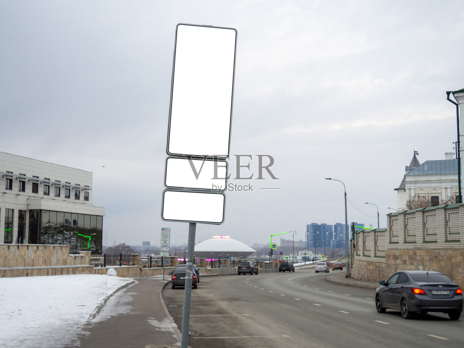 路标。空白的迹象。模型照片摄影图片