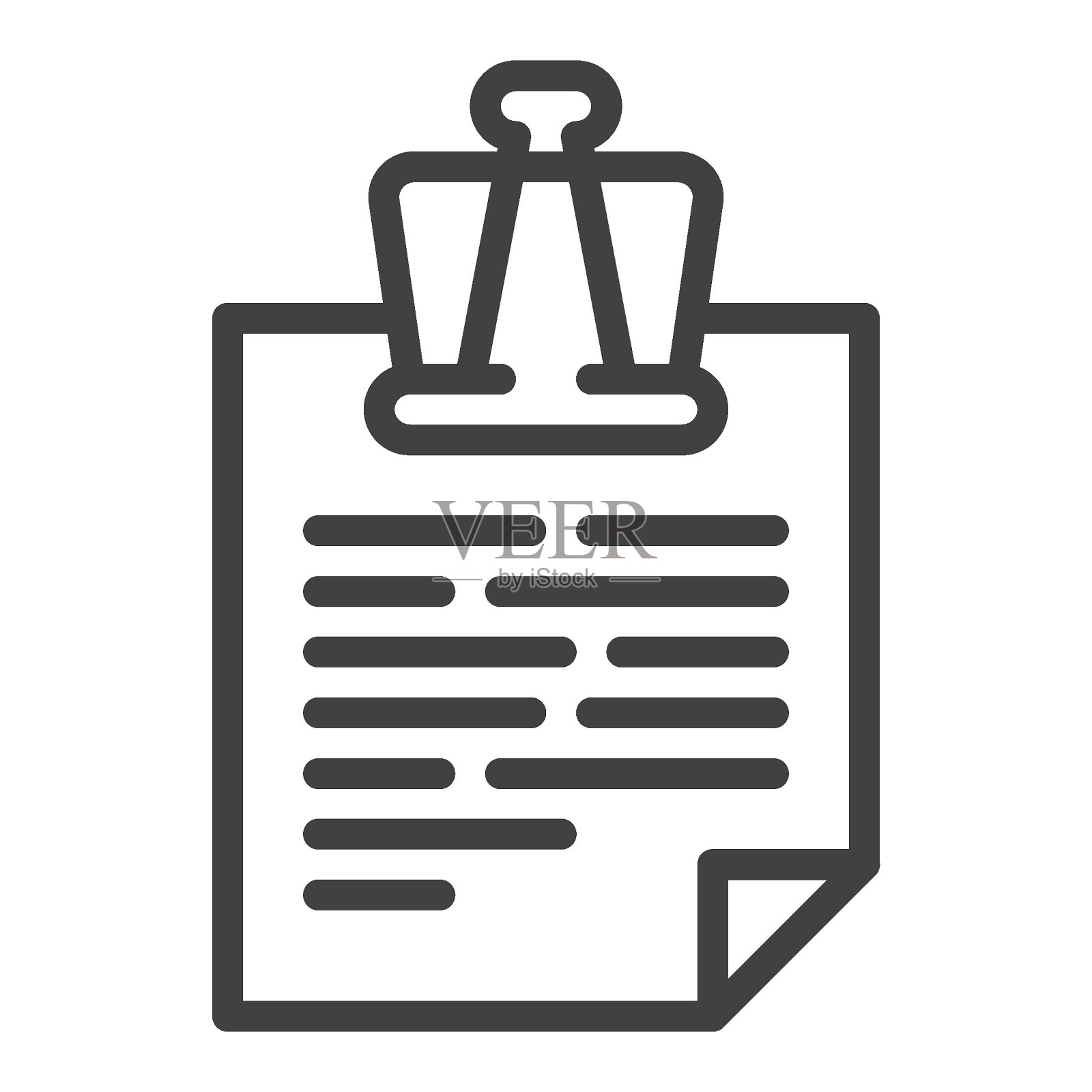 办公室回形针文档行图标插画图片素材