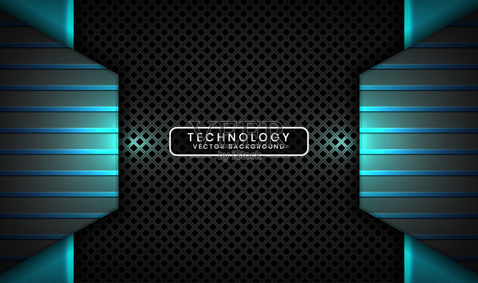 3D黑蓝色技术抽象背景重叠层在暗空间与光线效果装饰。平面设计元素未来风格的概念为传单，横幅，封面，卡片，或着陆页插画图片素材