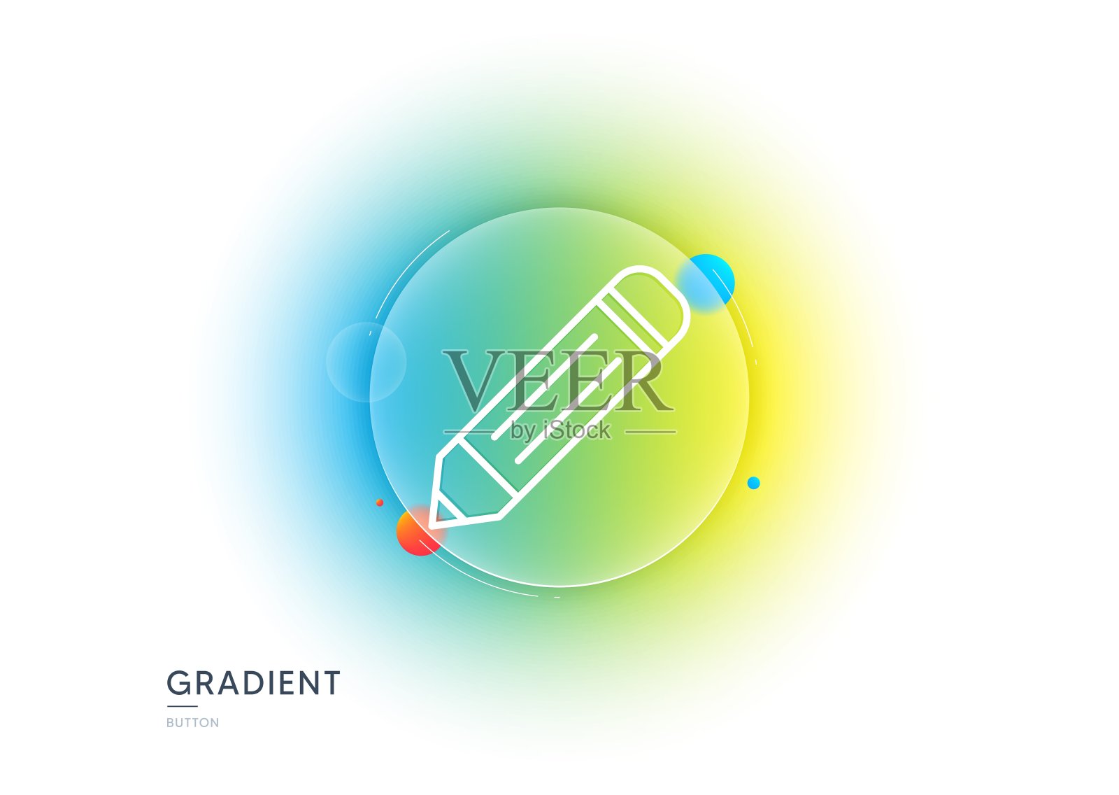 铅笔图标。编辑的迹象。梯度模糊按钮。向量插画图片素材