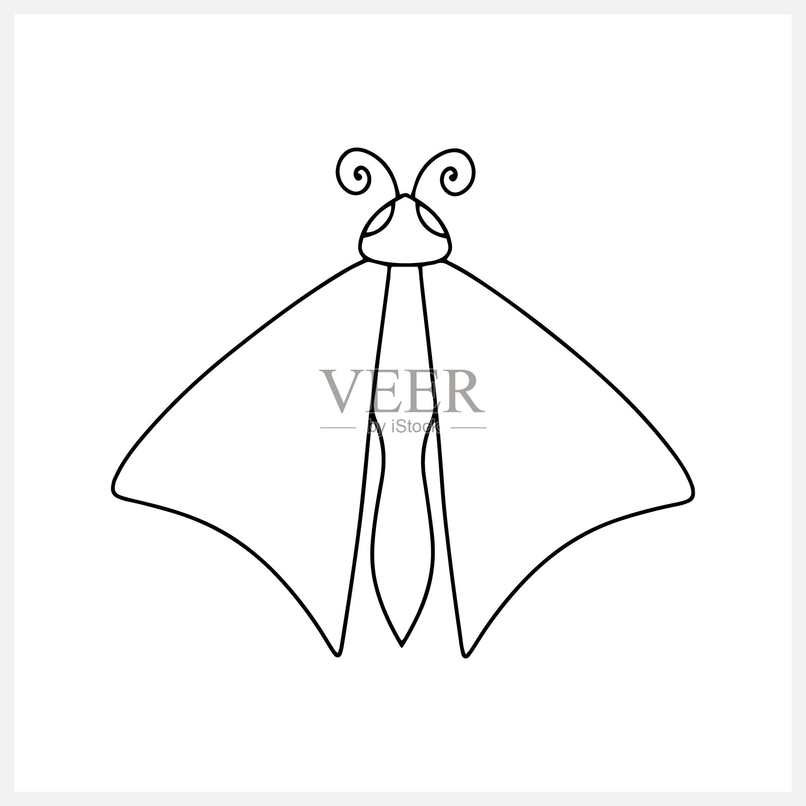 卡通昆虫图标孤立。蝴蝶的动物。矢量插图。每股收益10插画图片素材