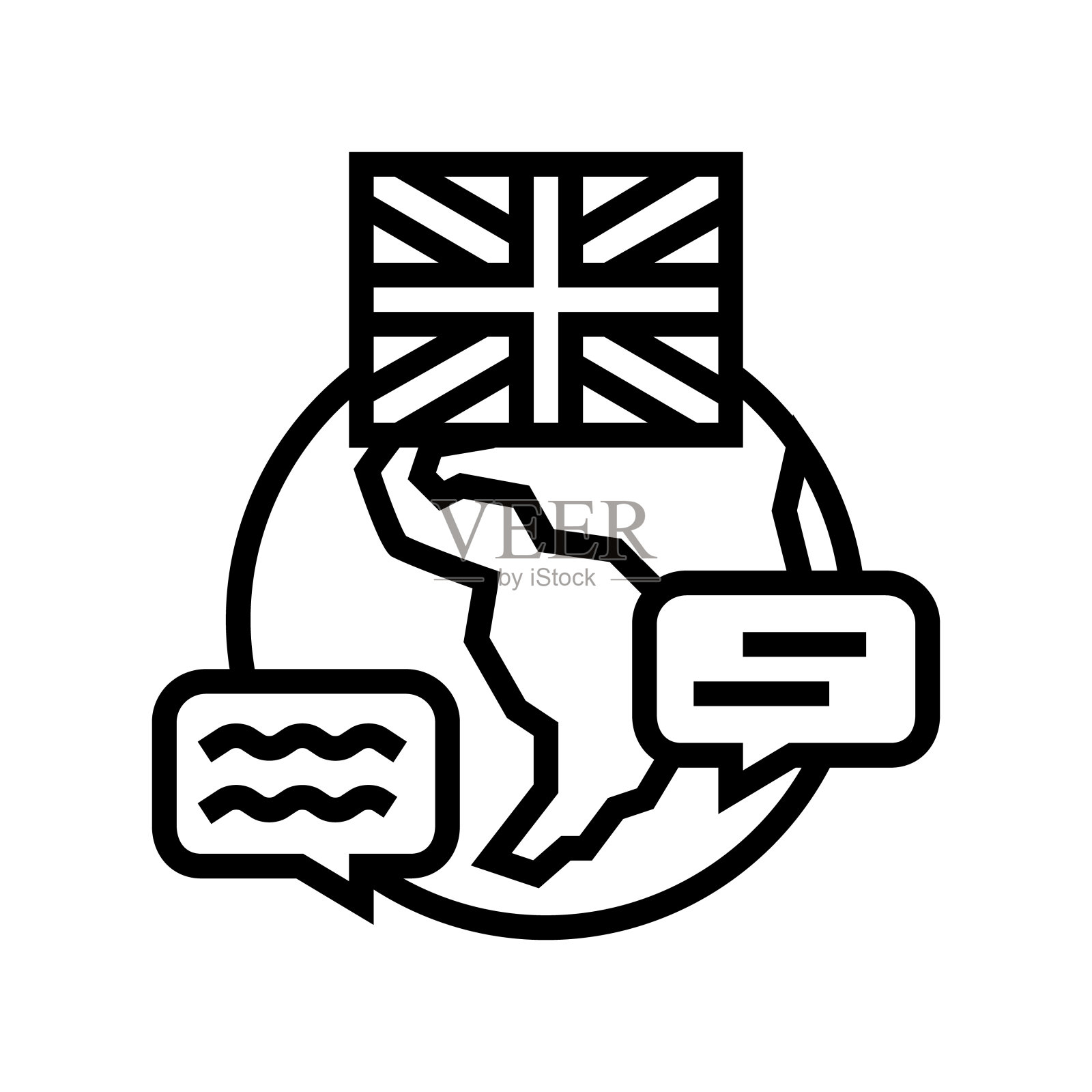 语言英文行图标矢量插图插画图片素材