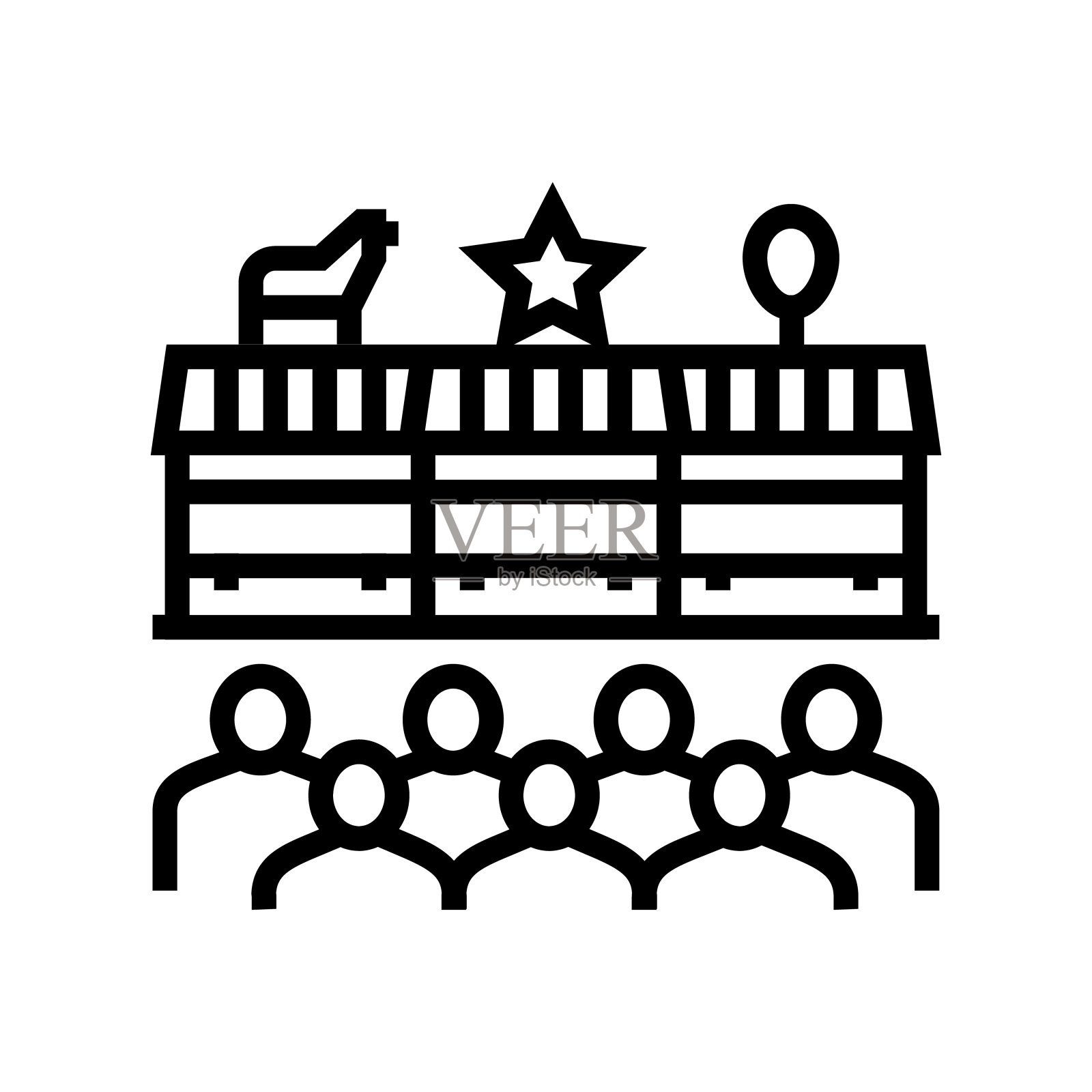 游乐场游乐场线图标矢量插图插画图片素材