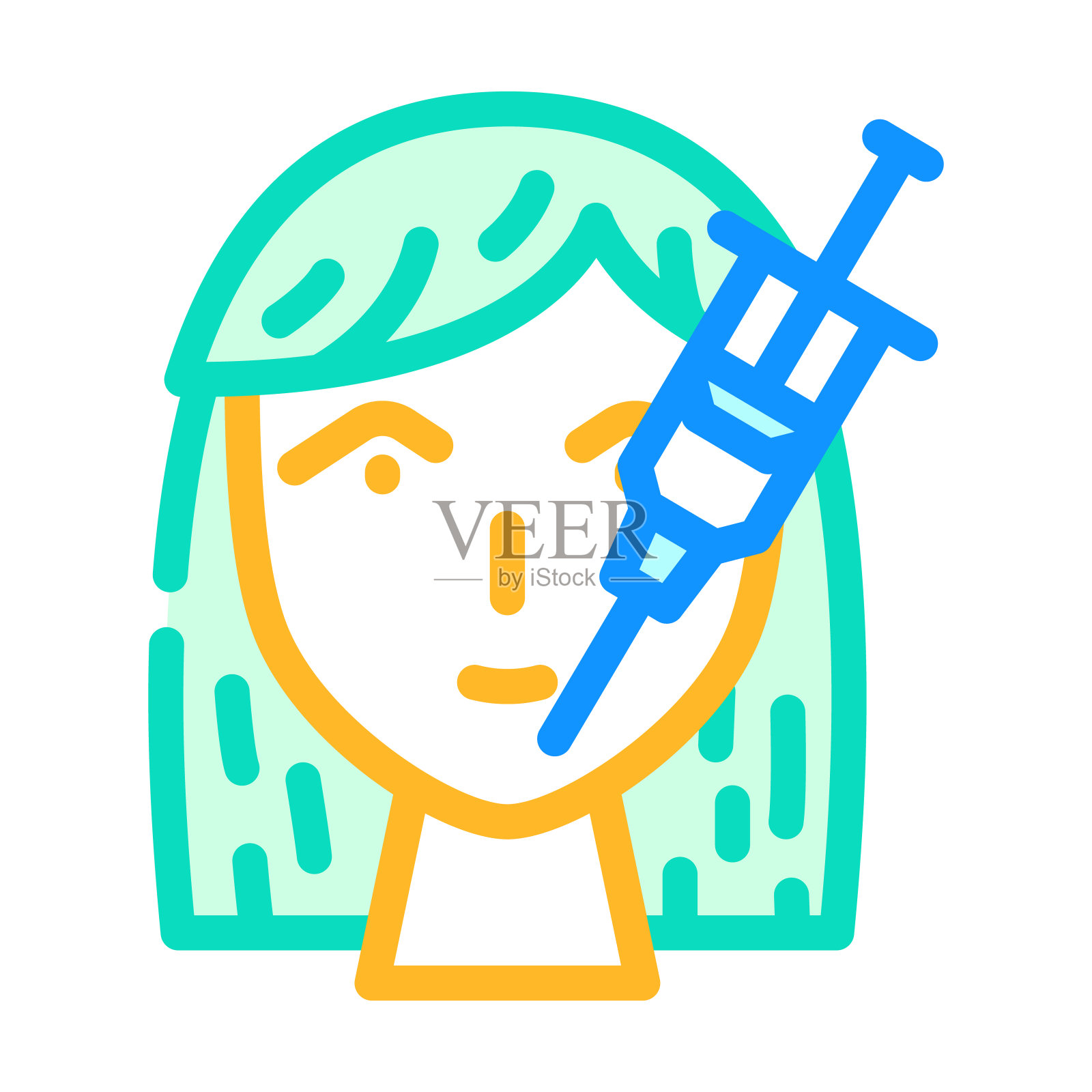 肉毒杆菌程序彩色图标矢量插图插画图片素材