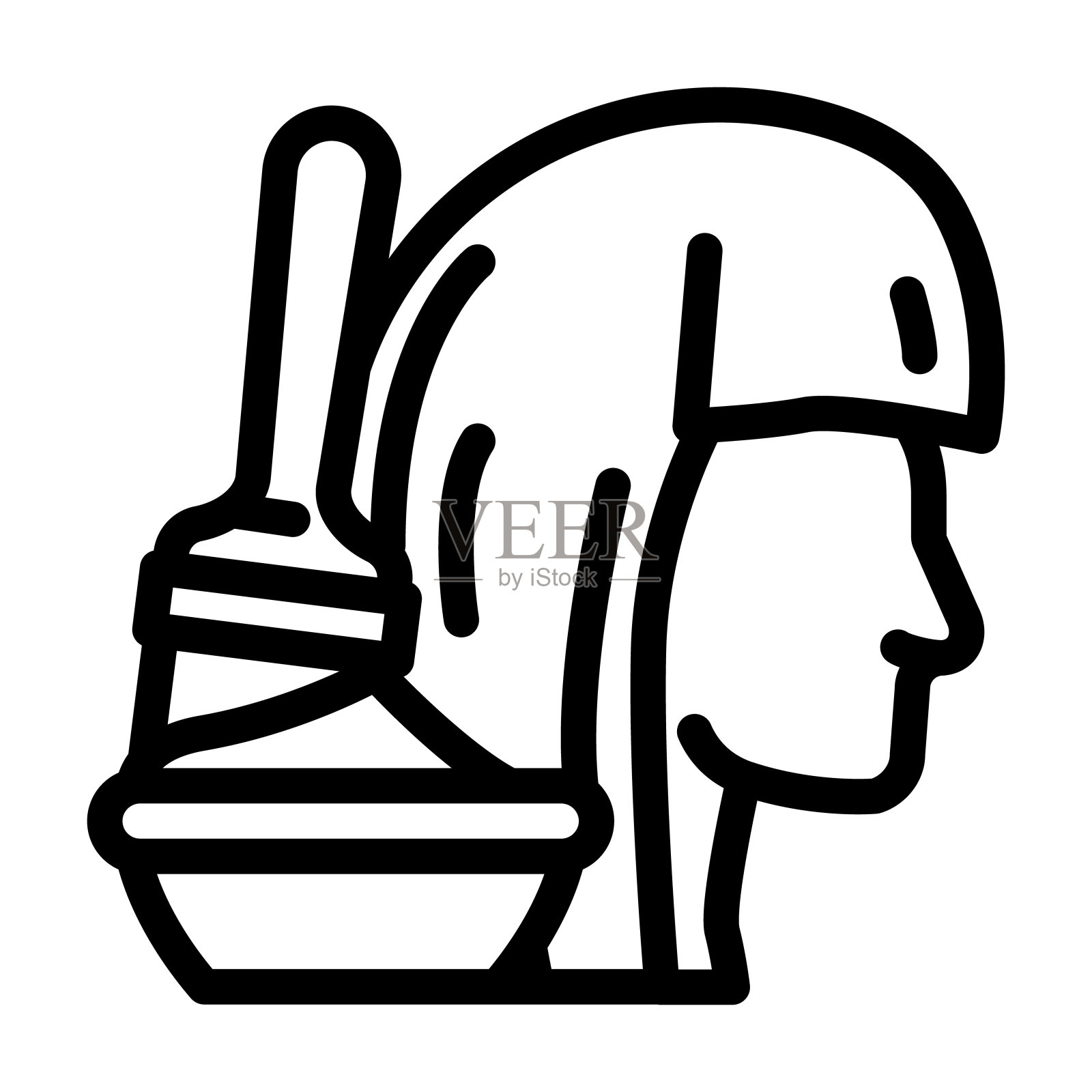 绘画头发线图标矢量插图插画图片素材