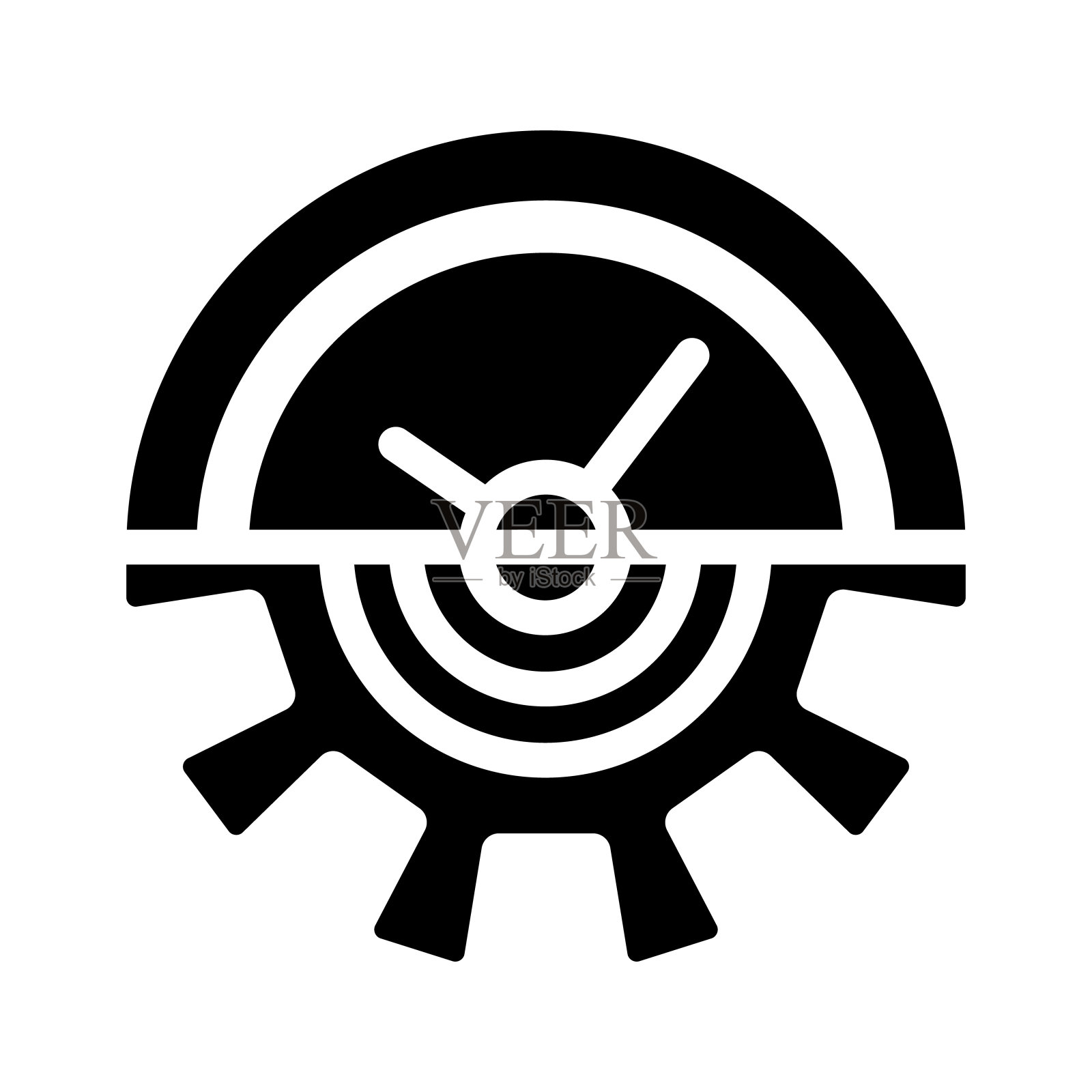 齿轮时间计划过程字形图标矢量插图插画图片素材