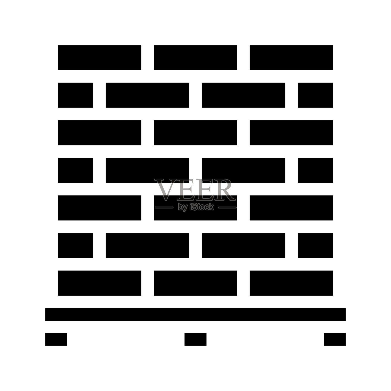 砖建筑材料字形图标矢量插图插画图片素材