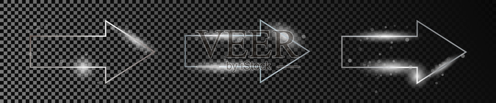 银色发光箭形框架设计元素图片