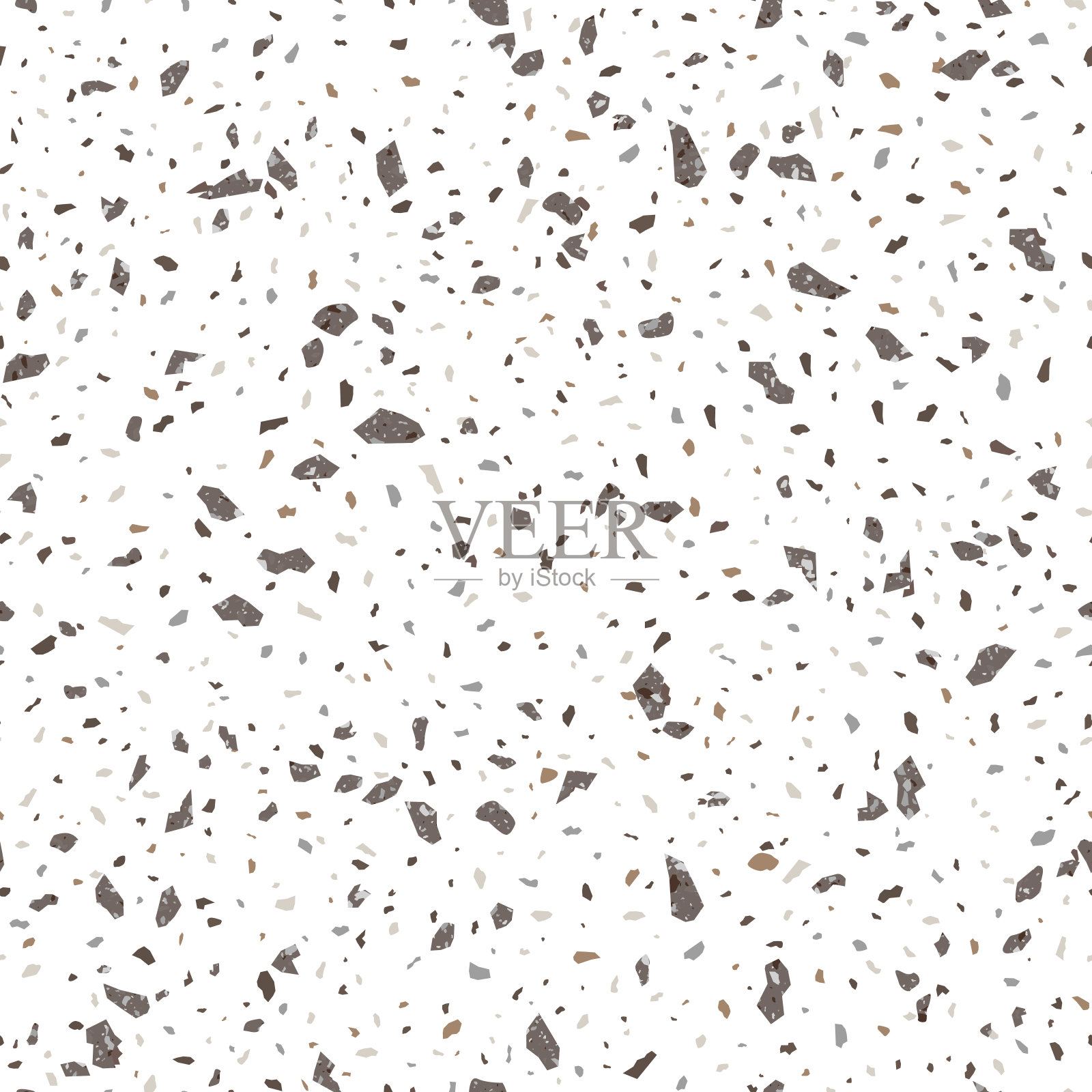 白色和棕色水磨石纹理无缝图案设计插画图片素材