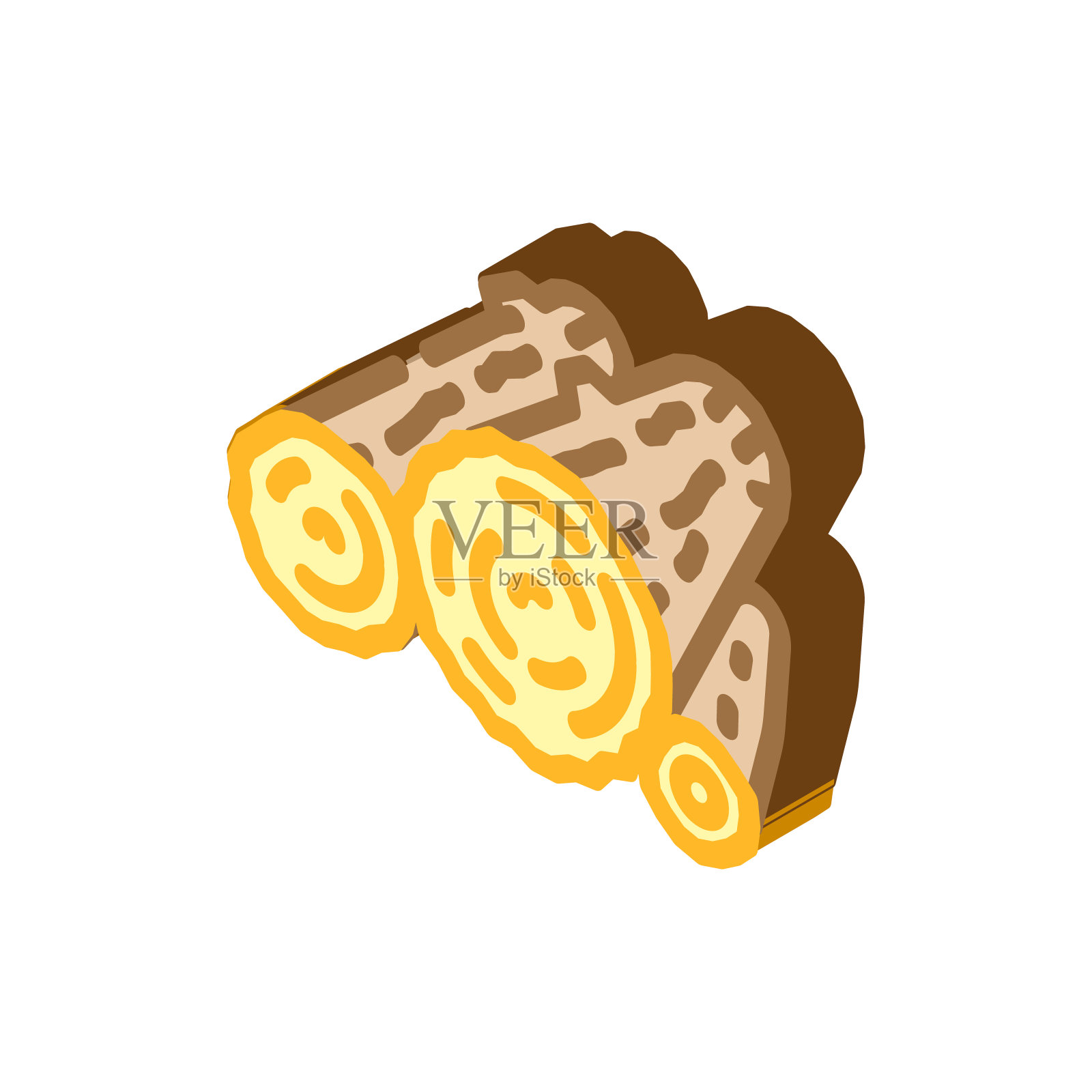 木材木制材料等距图标矢量插图插画图片素材