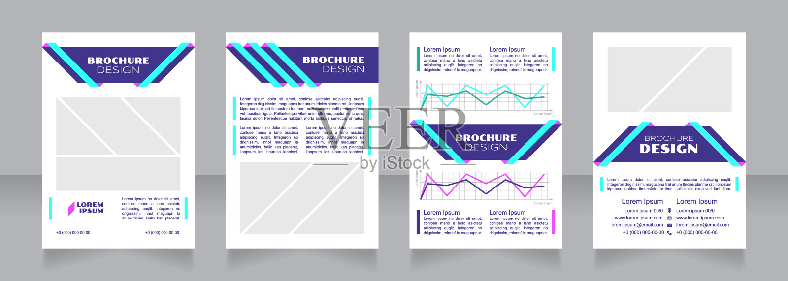 商业周期蓝空白宣传册设计设计模板素材