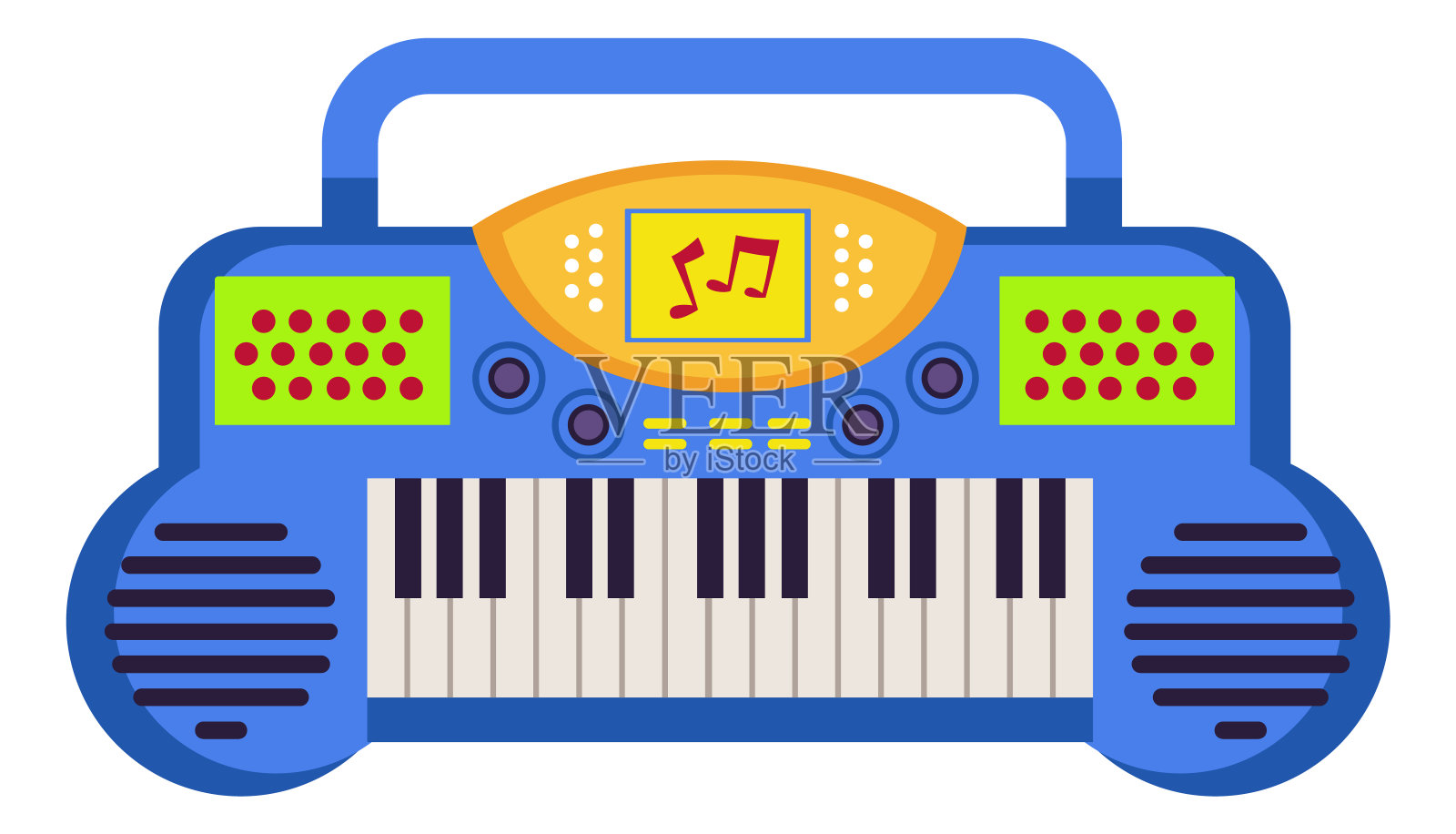 孩子音乐键盘。电钢琴。孩子合成器设计元素图片