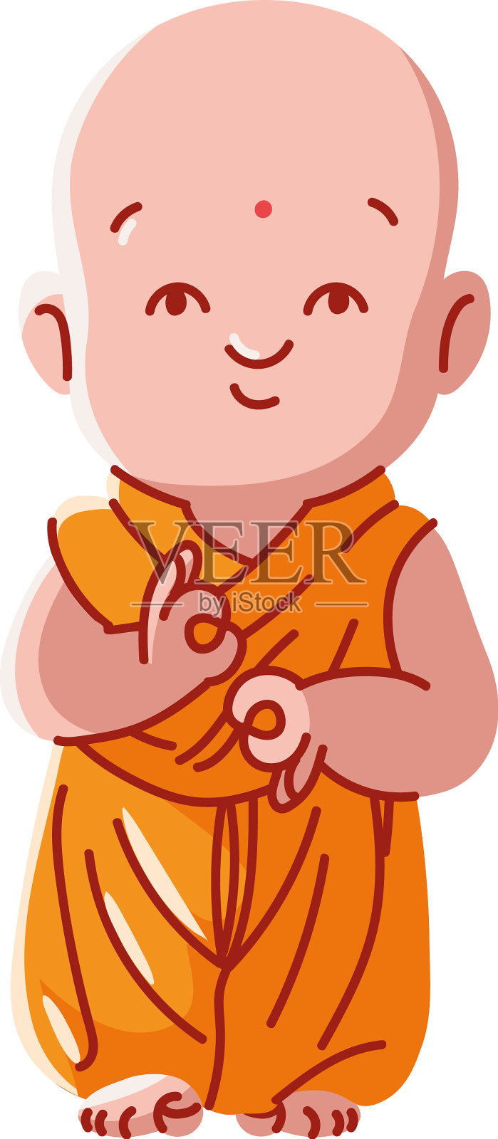 可爱的藏族僧侣设计元素图片