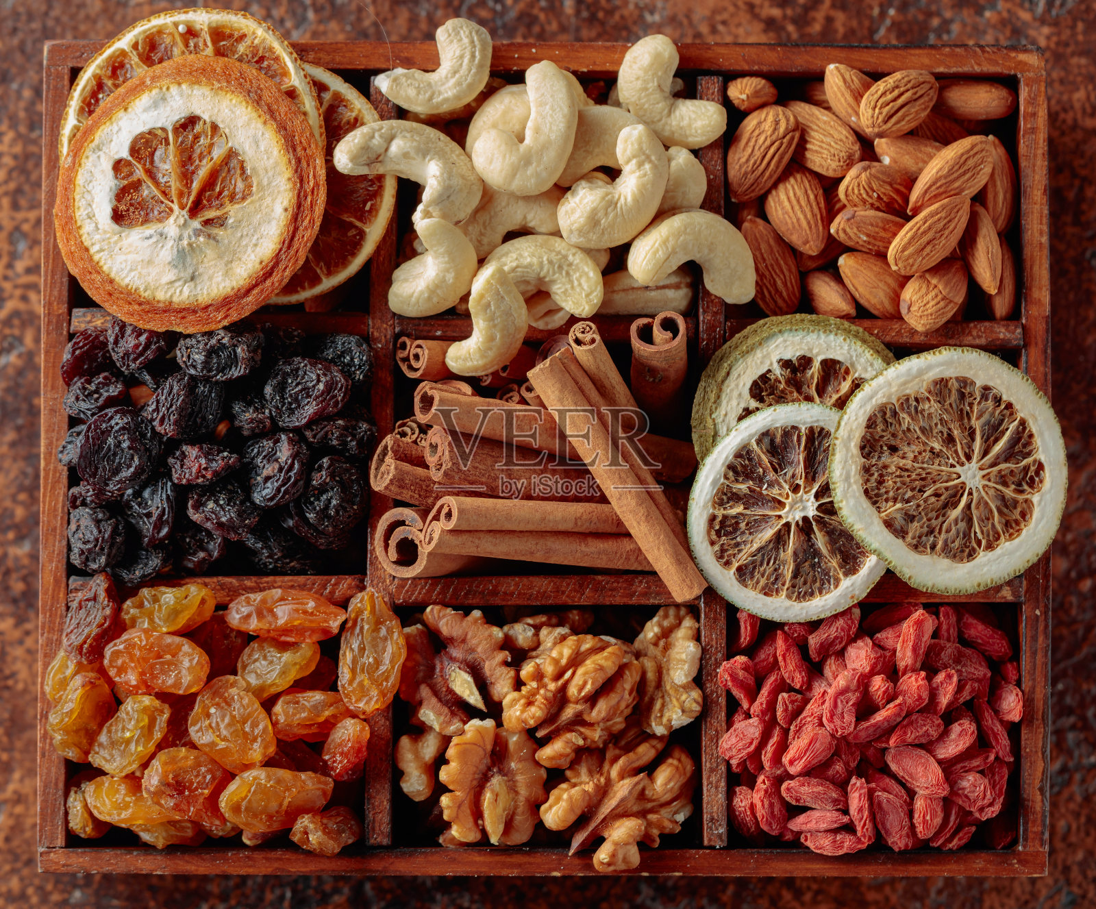 干果和坚果。照片摄影图片