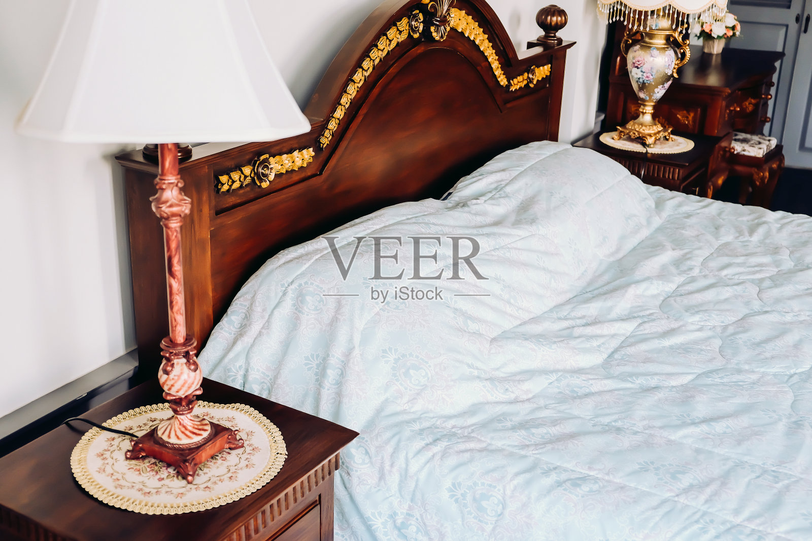 卧室室内设计和装饰照片摄影图片